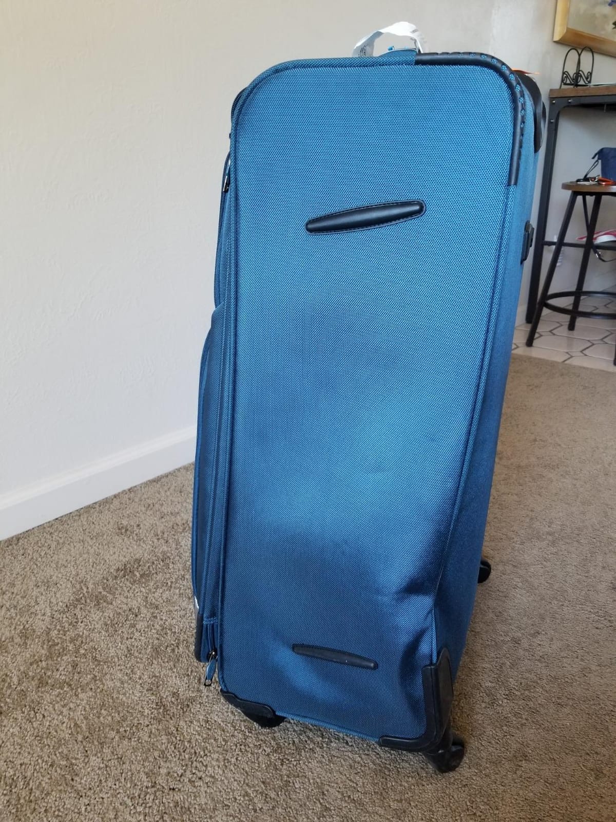 Coolife Softshell Luggage, TSA Lock, Spinner Wheels, 4-Piece Set with Tote | 1680D oxford cloth, 210D nylon lining, 4 spinner wheels, telescopic handle, IATA carry-on, aluminum handle, TSA lock customer photo 1