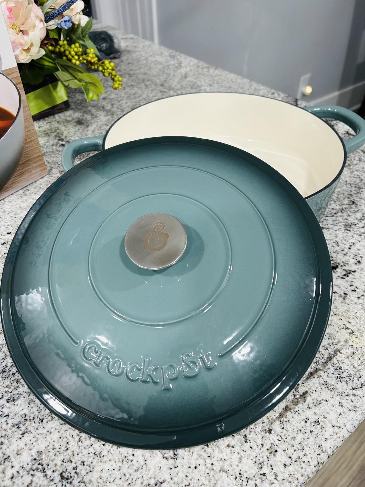 Crock-Pot Artisan Enameled Cast Iron Braiser W/Lid, 5 Quart, Slate Gray customer photo 2