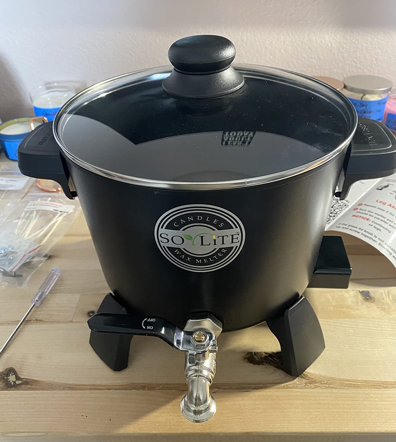 Wax Melter for Candle Making, Holds Approximately 7 Qts Or 14 Lbs of Melted Wax, Wax Melter Has Easy Pour Valve, by Soylite Candles customer photo 2
