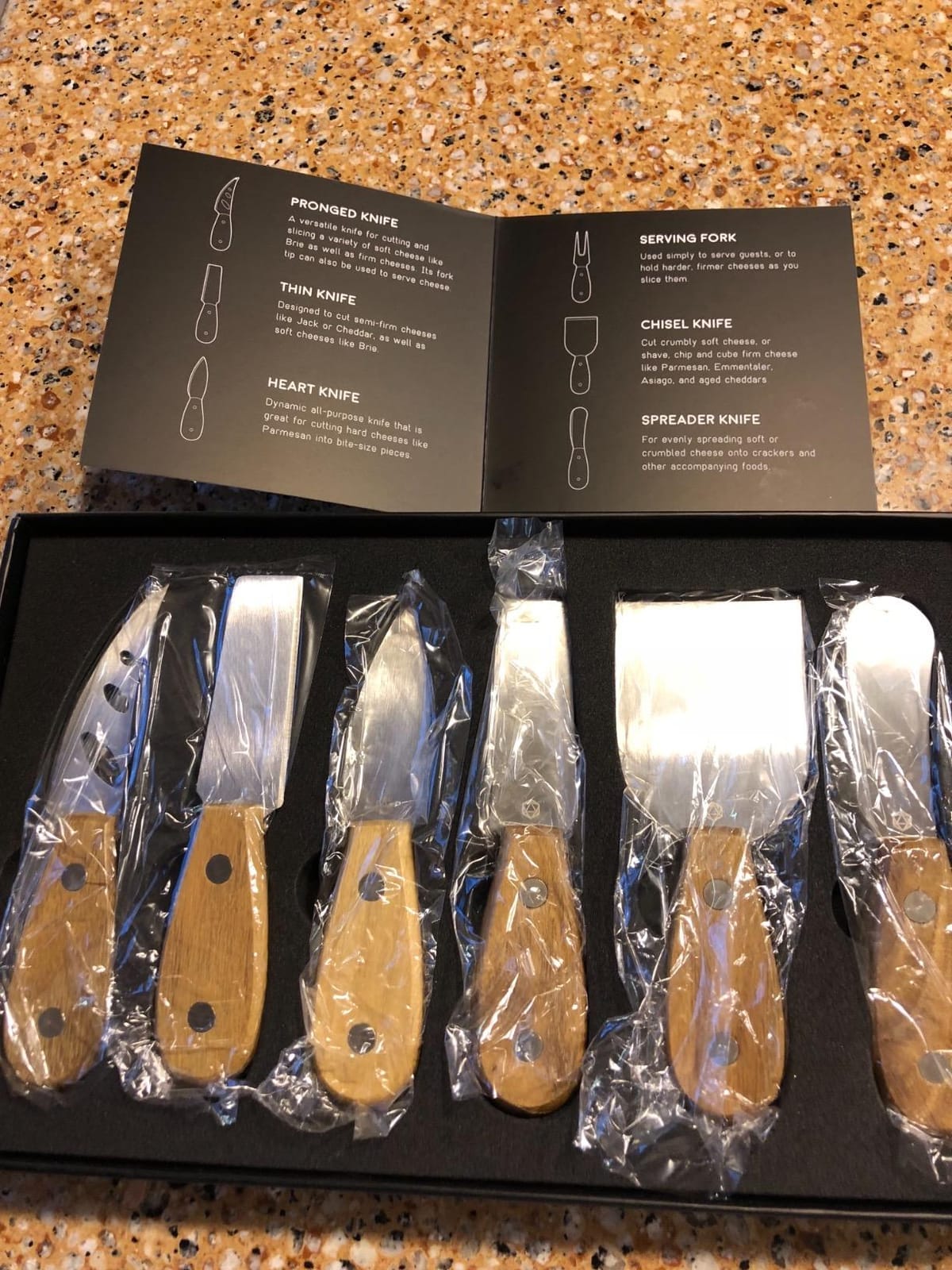 Harvest 6-Piece Cheese Knife Set, Stainless Steel | Teak Wood Handle. Full Tang Blades with Stainless Steel Rivets Charcuterie Board Accessories. 15 Festive Recipes. Gift-Ready customer photo 1