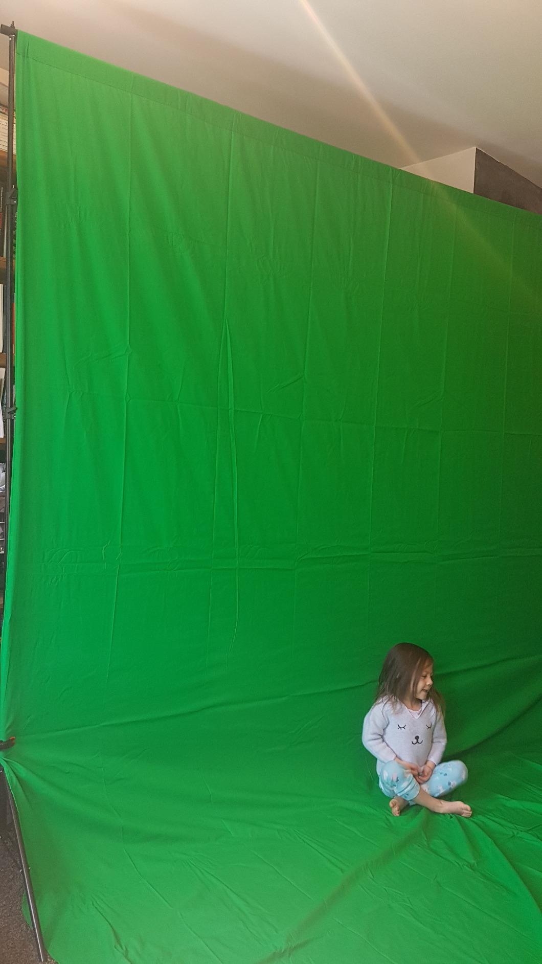 EMART Green Screen Backdrop Kit, 8.5x10FT Stand with 10x12FT Backdrop customer photo 2