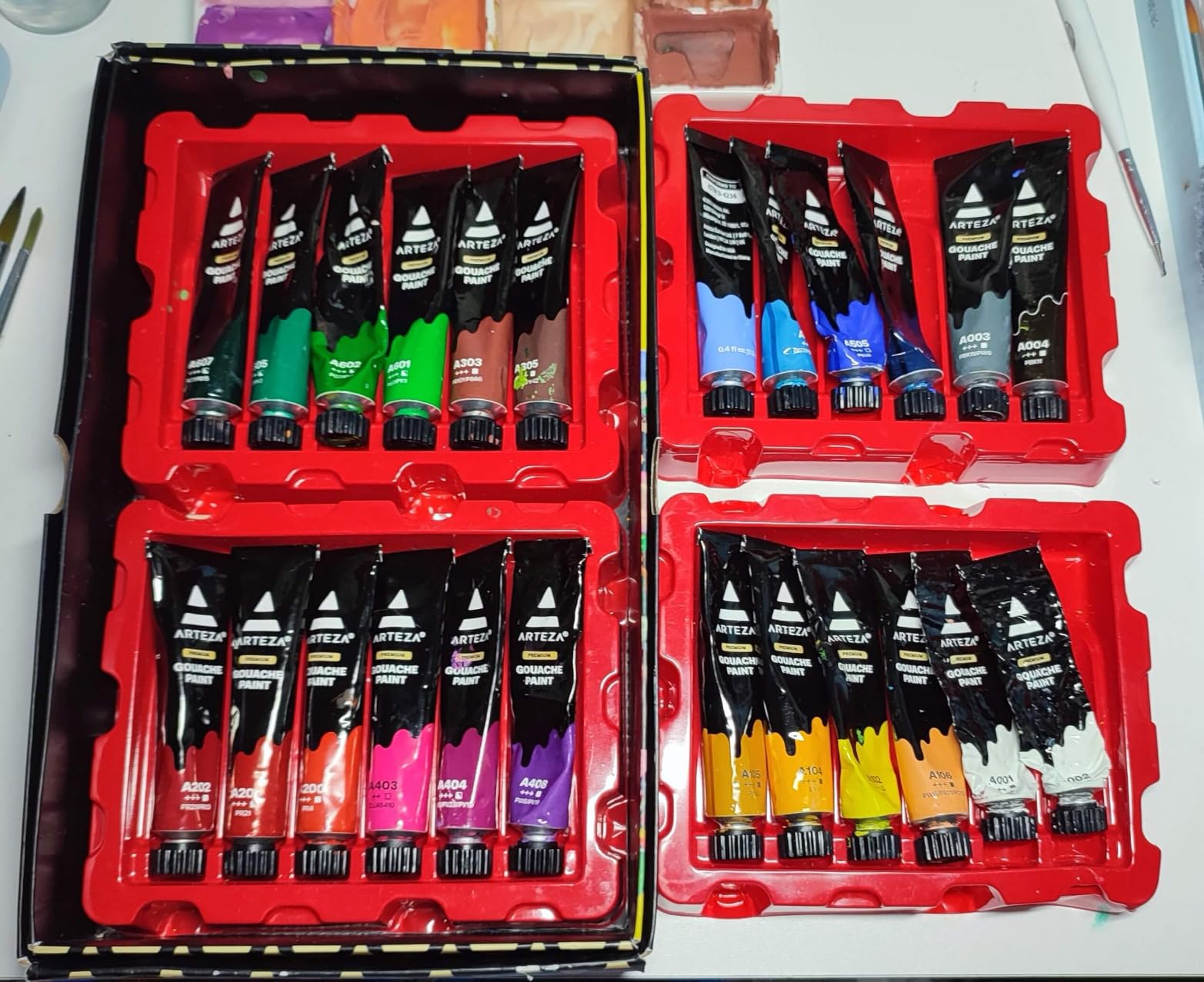 ARTEZA Gouache Paint, Set of 24, 12ml/0.4 US fl oz Gouache Paint Tubes, Gouache Set for Adults and Students customer photo 1