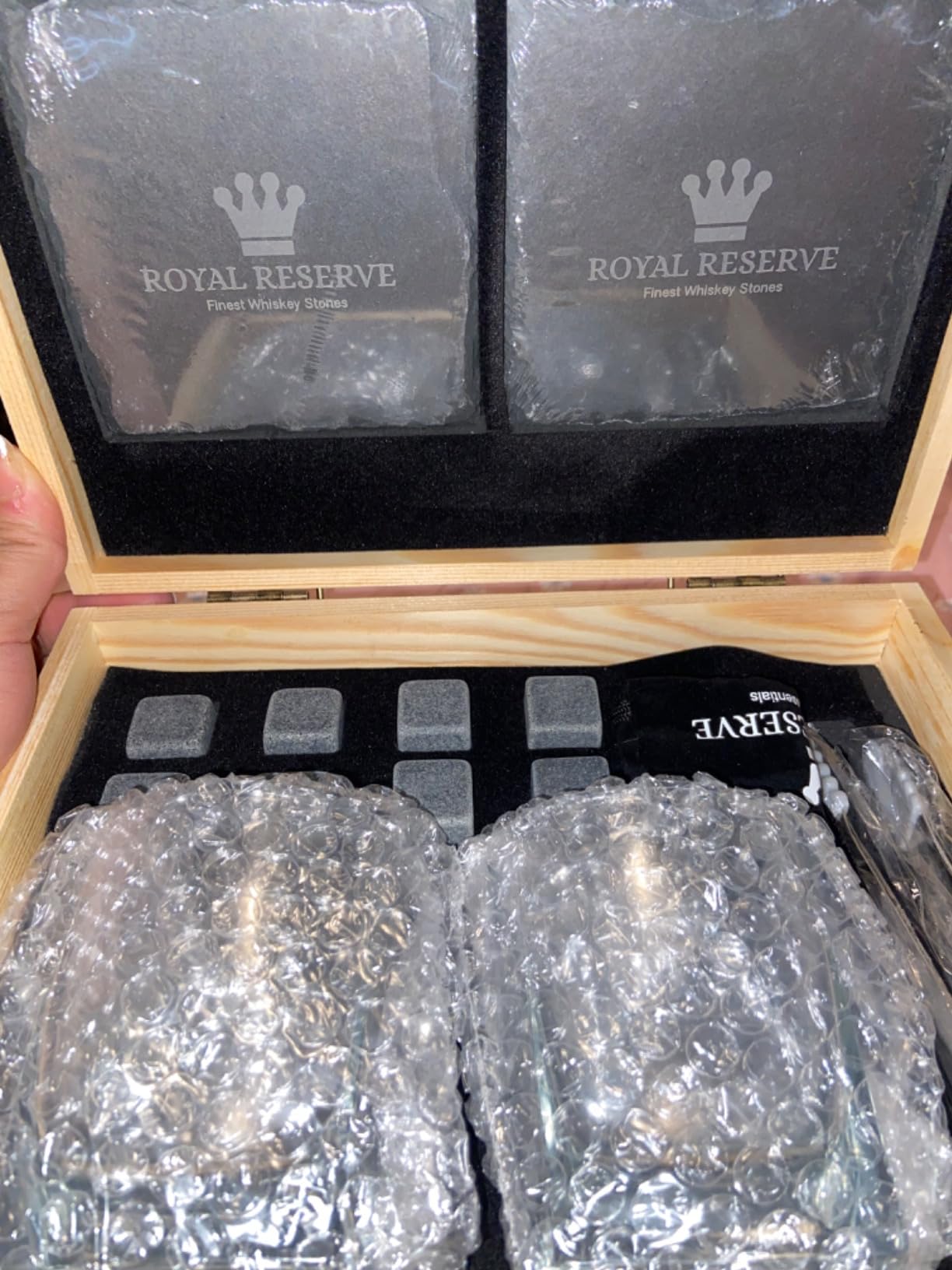 Whiskey Stones Gift Set for Men & Dad, Bourbon Glasses & Chilling Rocks customer photo 2