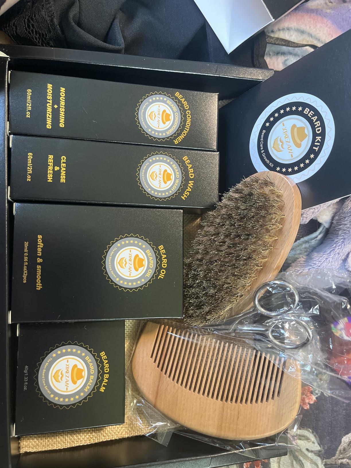 XIKEZAN Beard Kit Gifts for Men Beard Grooming/Care - Soften, Soothe Mustache | Mens Gift Set Birthday Valentines Fathers Easter Basket Gifts customer photo 1