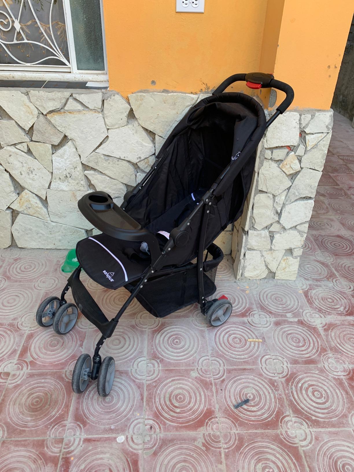 Baby Joy Lightweight Stroller, Compact Toddler Travel Stroller for Airplane, Infant Stroller w/Adjustable Backrest/Footrest/Canopy, 5-Point Harness, Storage Basket, Easy One-Hand Fold, Black customer photo 1