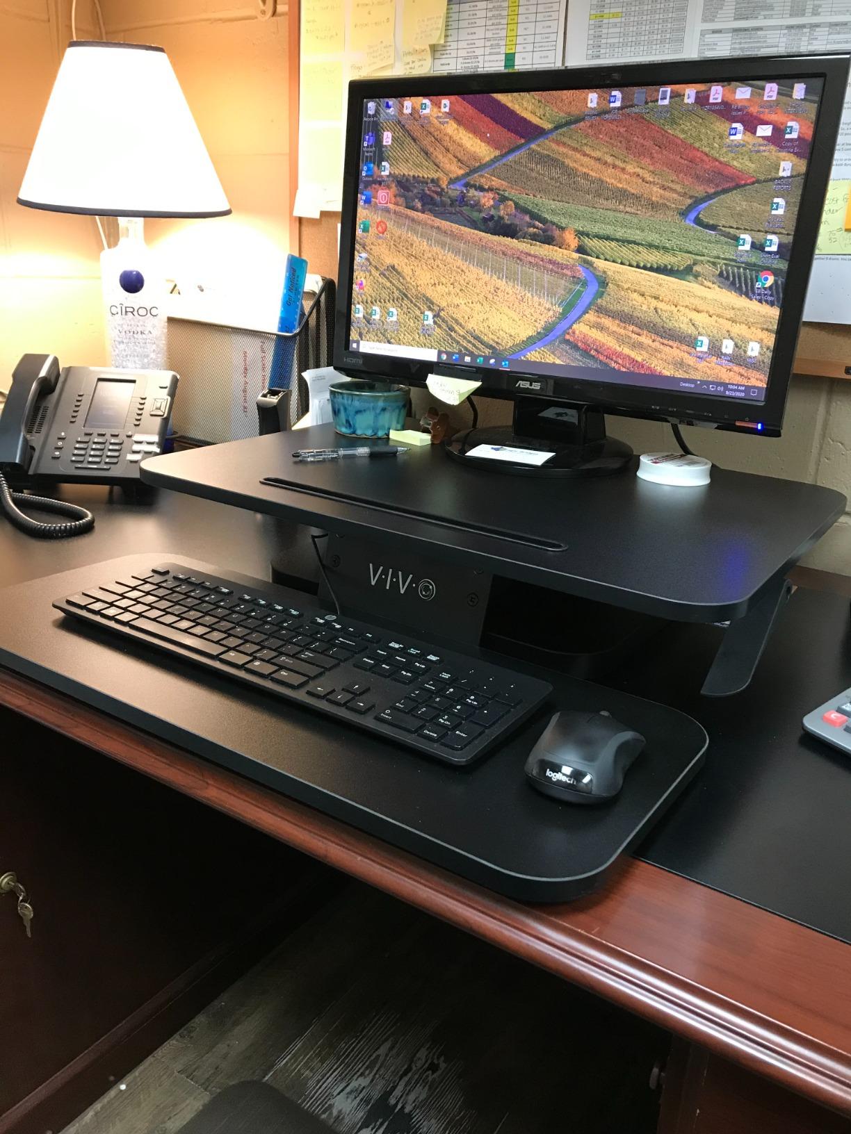 VIVO Black 25 in Standing Desk Converter, DESK-V001G customer photo 2