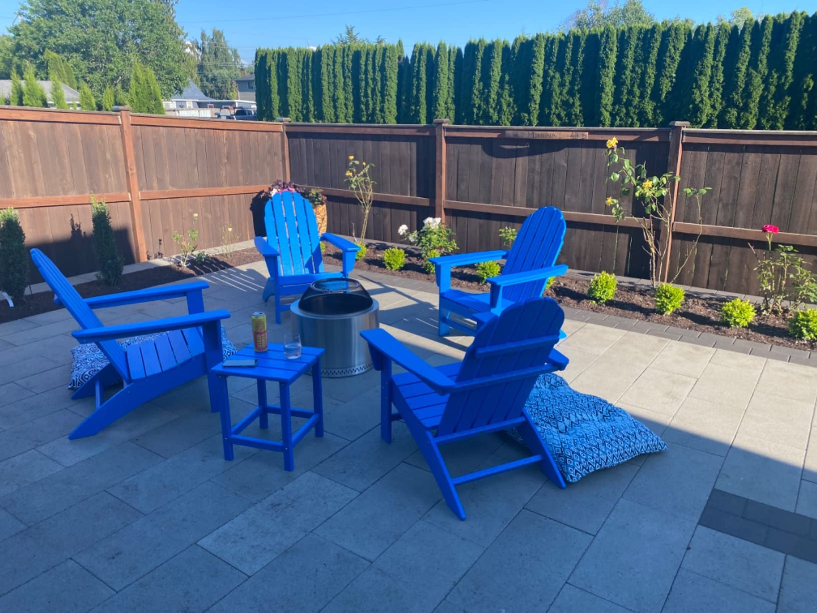 Polywood Vineyard Adirondack Chair, Outdoor Patio Furniture, All-Weather Composite, Pool Deck Garden Chair, Made in USA, Slate Grey customer photo 1