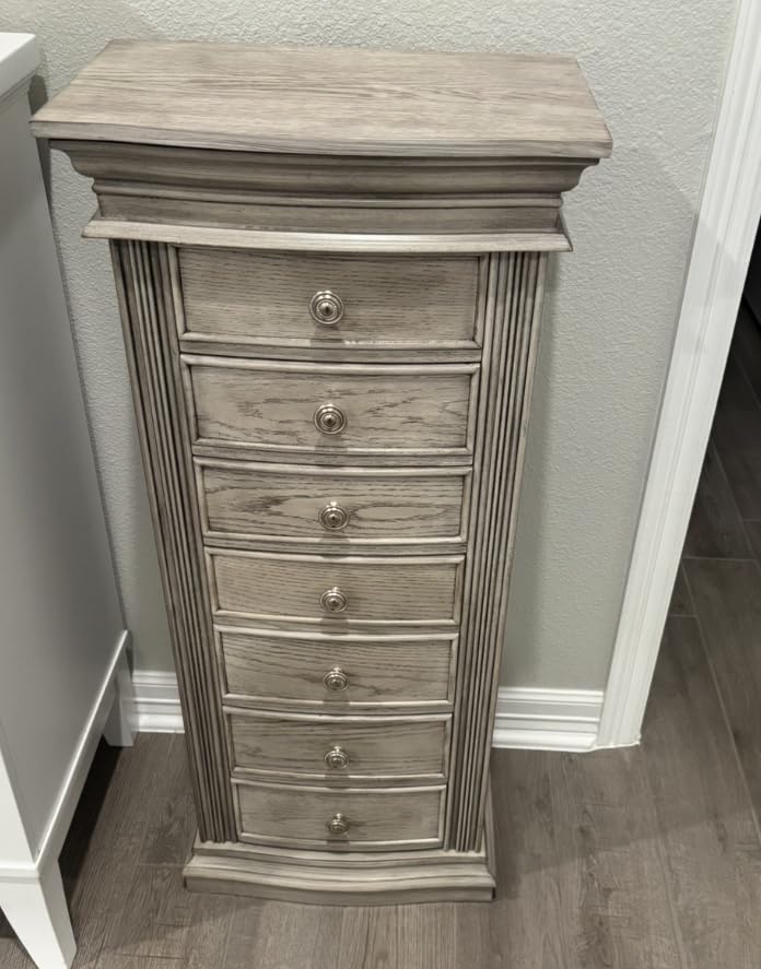 Hives and Honey Luke Standing Jewelry Armoire - Large 7-Drawer Wooden Organizer with Mirror, Side Doors, and Anti-Tarnish Lining customer photo 2