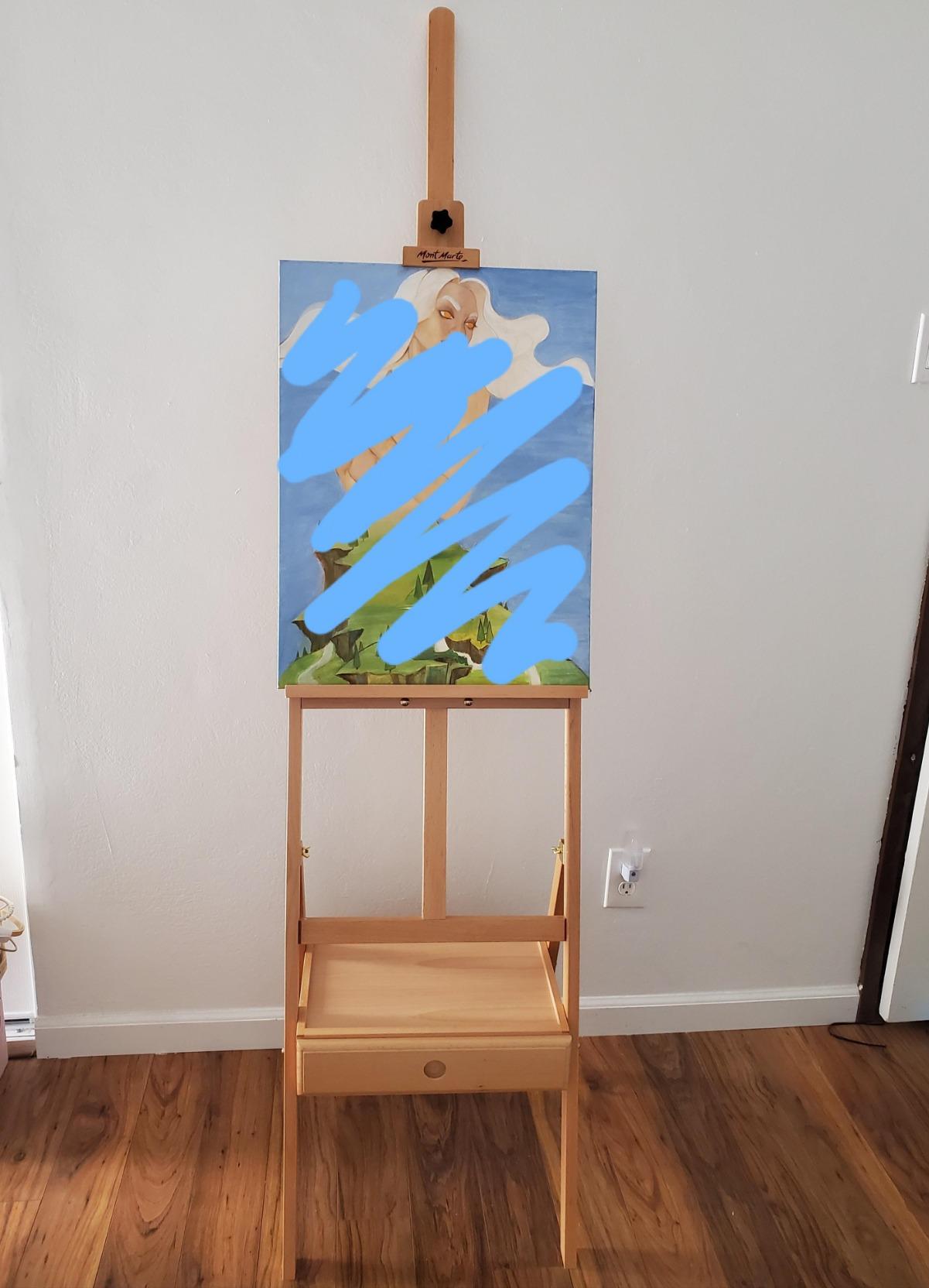 Mont Marte Signature Box Floor Easel, Beech Wood 43.5 x 44 x 150 cm (LxWxH), 17.13 x 17.32 x 59.1