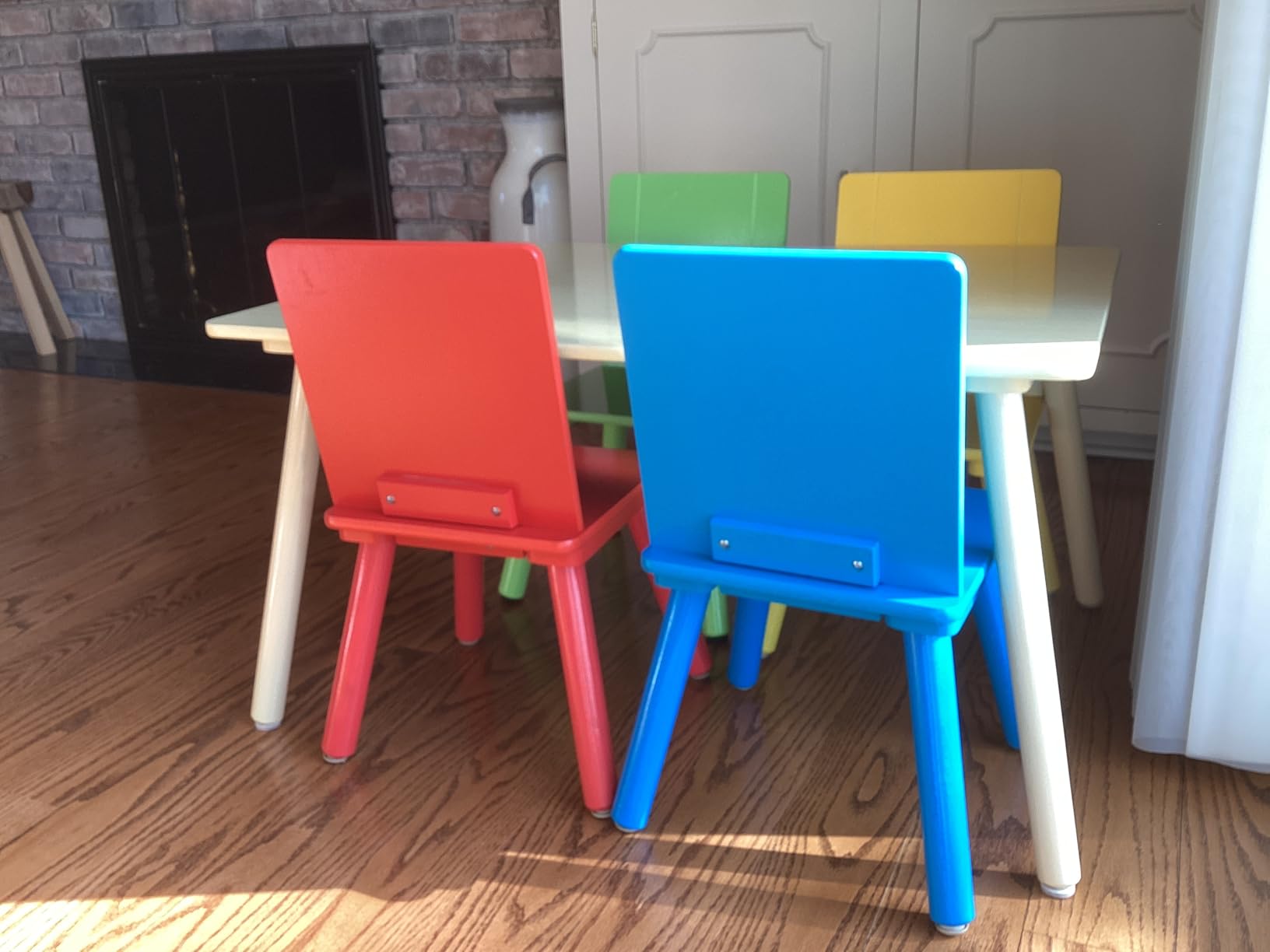 Delta Children Kids Table and Chair Set (4 Chairs Included), Grey/Blue customer photo 2