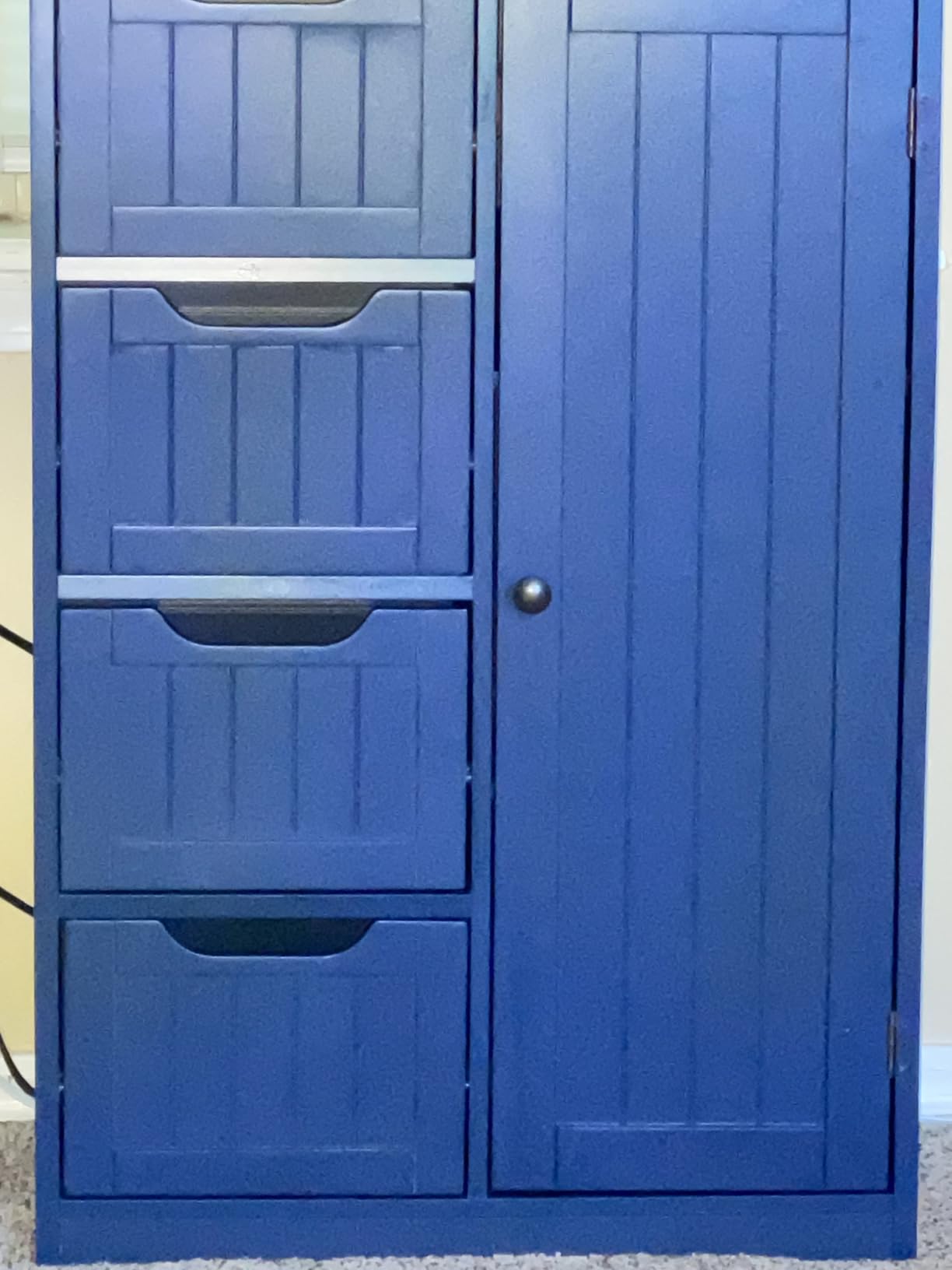 Yaheetech Small Bathroom Storage Cabinet with 4 Drawers & Door, White customer photo 1