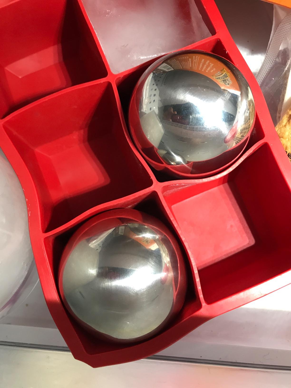 Reusable Stainless Steel Ice Cube Metal Large Whiskey Stones Gift Set for Men Chilling Ball for Drinks 5.5cm Set of 2 customer photo 1