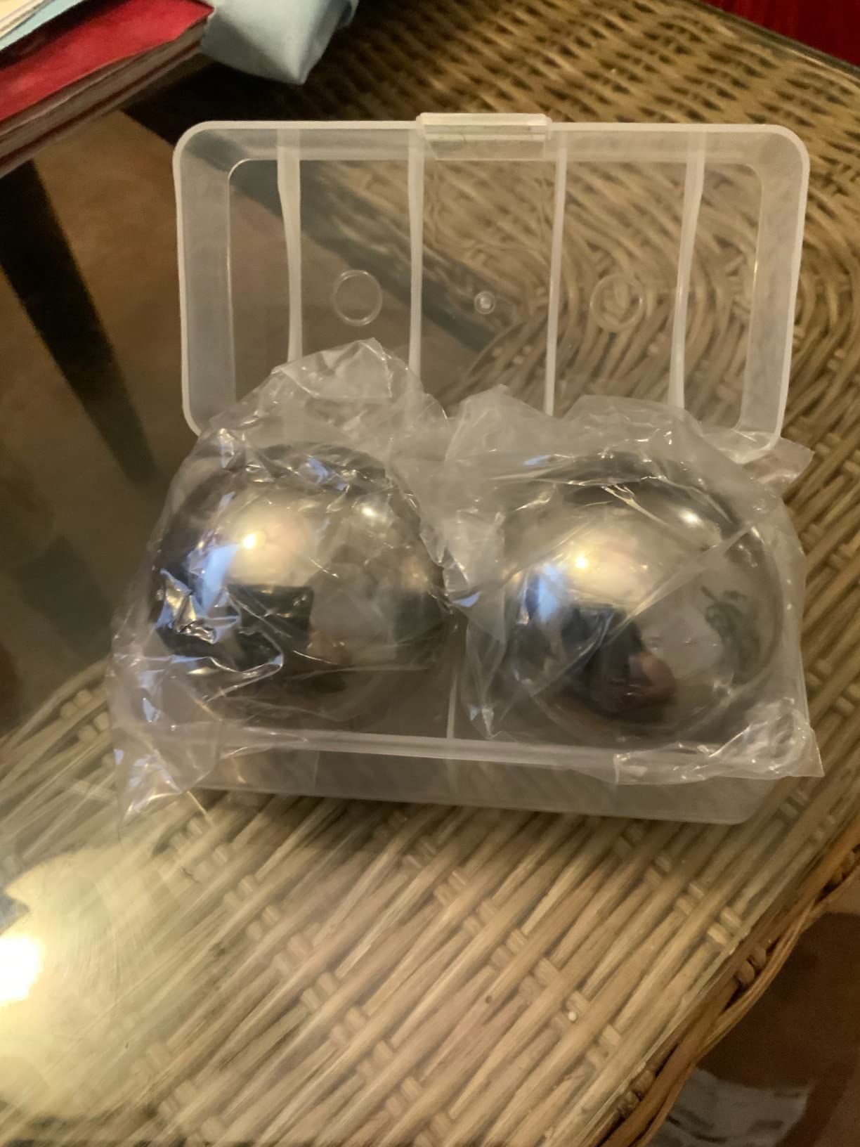 Reusable Stainless Steel Ice Cube Metal Large Whiskey Stones Gift Set for Men Chilling Ball for Drinks 5.5cm Set of 2 customer photo 2