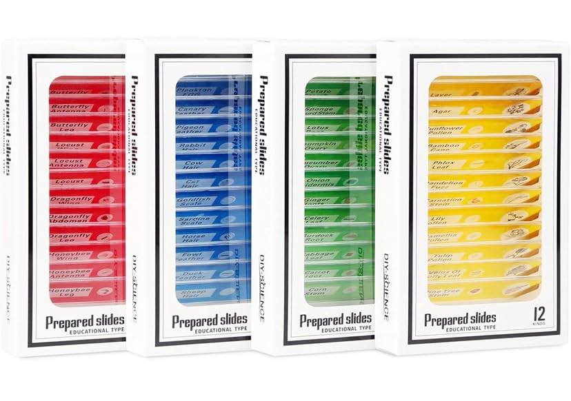 48 Prepared Microscope Slides Set of Animals Insects Plants Flowers, Biological Learning Resource Specimens for Kids Beginner Classroom Basic Science Education customer photo 2