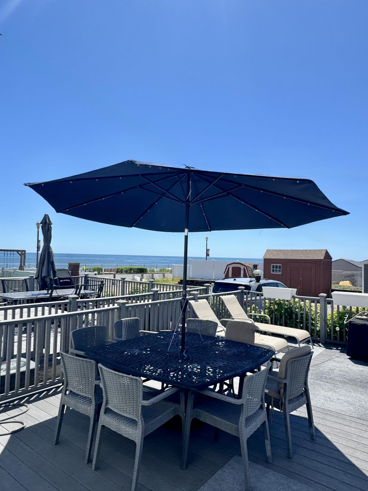 ABCCANOPY Solar Led Patio Umbrella with 32 Lights 9FT(Navy Blue) customer photo 2
