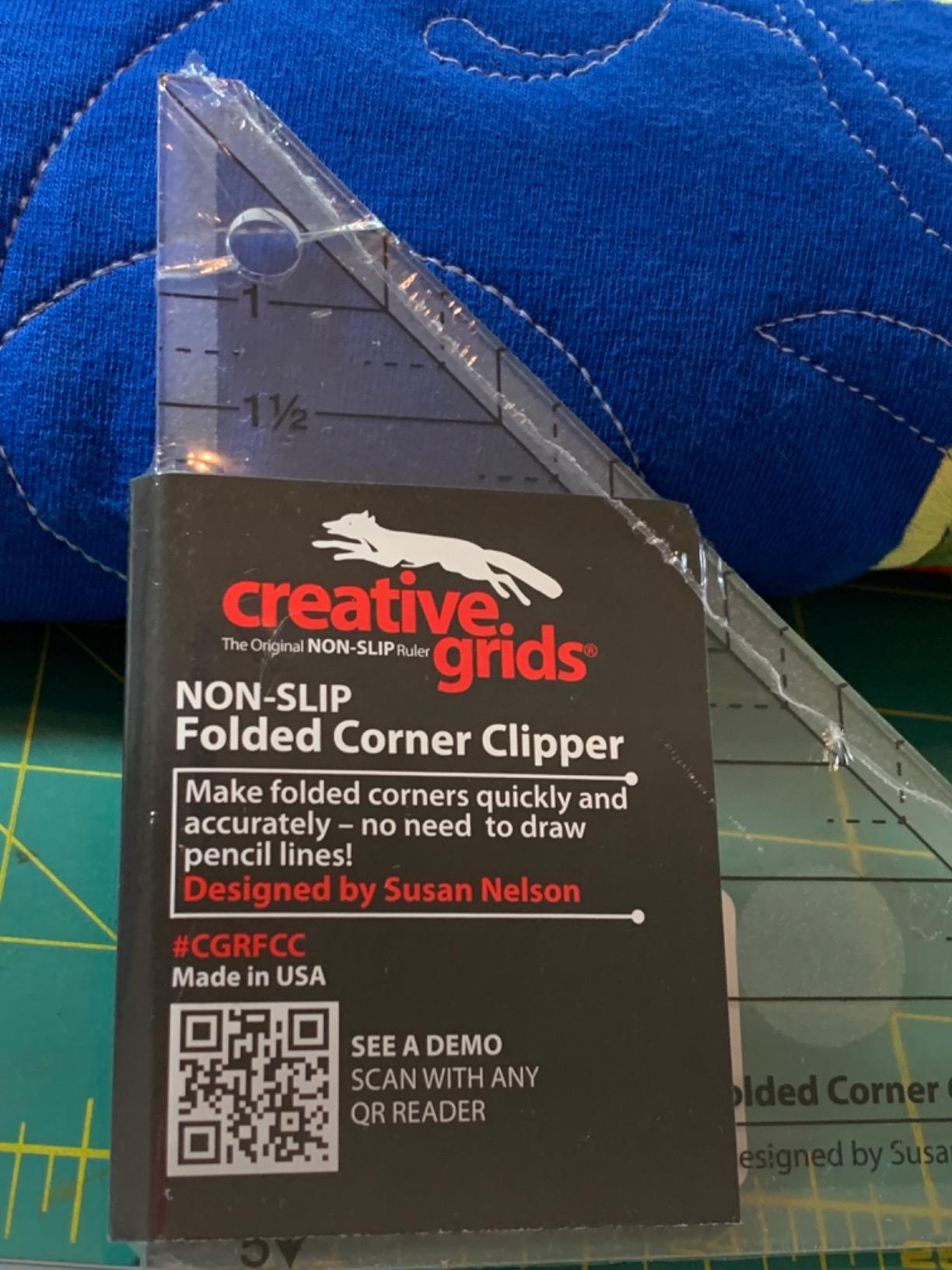 Creative Grids Folded Corner Clipper Quilt Tool – CGRFCC – Made in USA, 5in x 5in, Non-Slip Grip Acrylic Quilting, Sewing, Crafting, Patchwork Ruler & Template customer photo 2