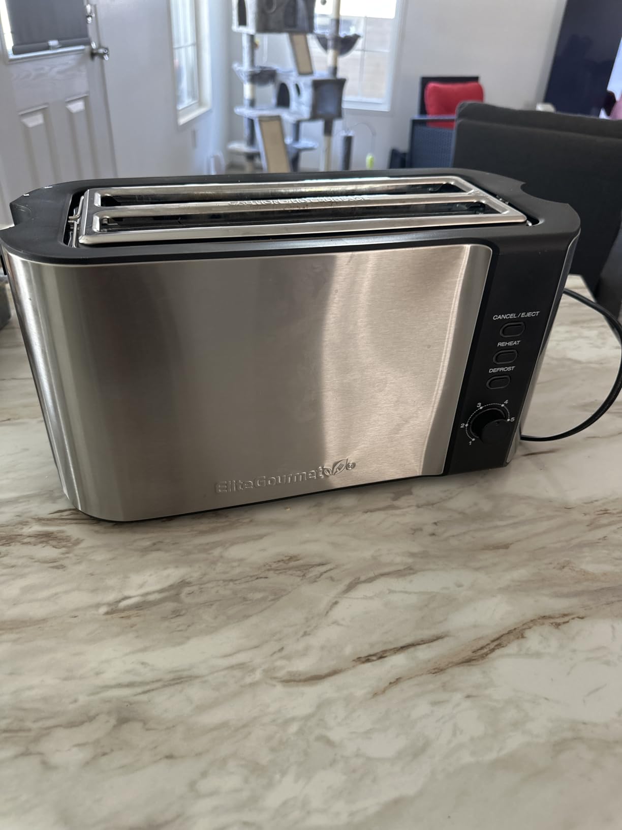 Elite Gourmet 4-Slice Long Slot Toaster, Extra-Wide Slots, 6 Browning | Reheat, Defrost, Cancel, Stainless Steel, ECT-3100 customer photo 2