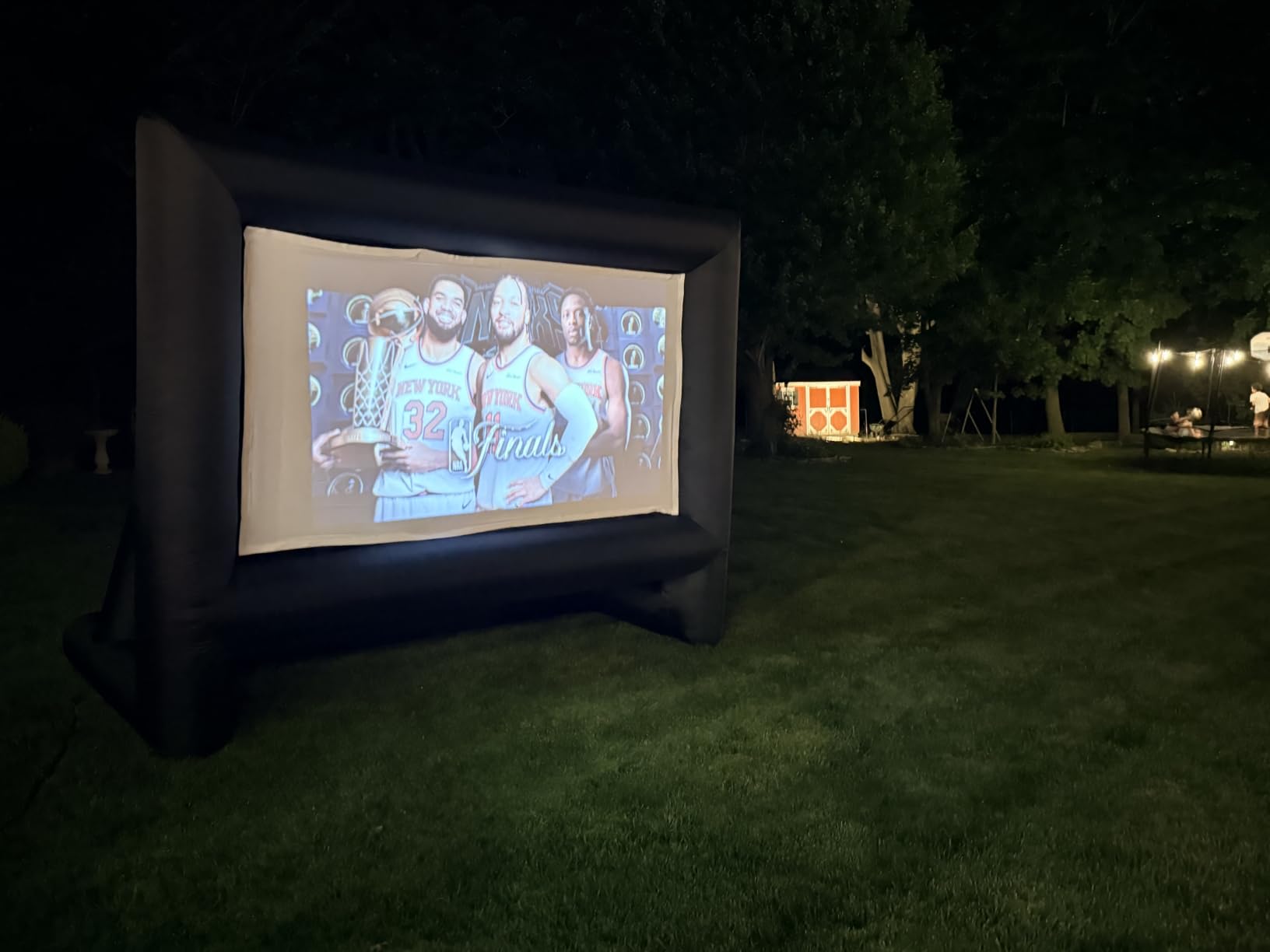 XHYCPY 16ft Inflatable Movie Screen with Air Blower Storage Bag - Front/Rear Projection, Easy Set Up for Backyard Movie Night, Theme Parties, Celebrations customer photo 2