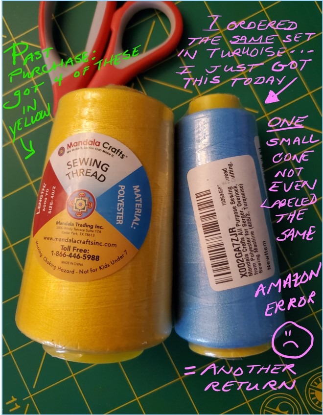 Mandala Crafts 40S/2 White Polyester 4 Pack of Serger Threads Cones customer photo 2