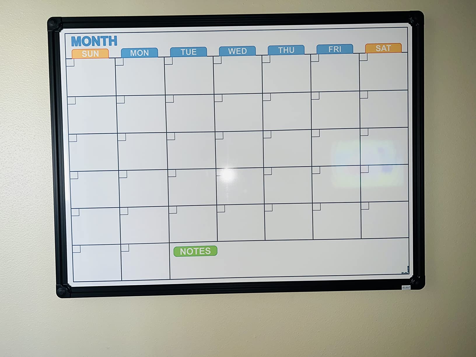 JILoffice Dry Erase Calendar Whiteboard, Magnetic Month Board 36 x 24 Inch | Black Aluminum Frame Wall Mounted for Office Home and School customer photo 1