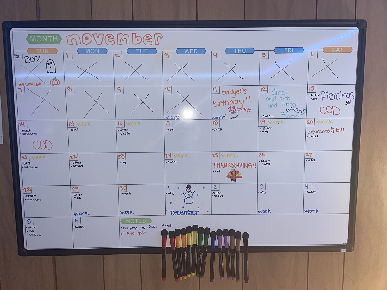 JILoffice Dry Erase Calendar Whiteboard, Magnetic Month Board 36 x 24 Inch | Black Aluminum Frame Wall Mounted for Office Home and School customer photo 2