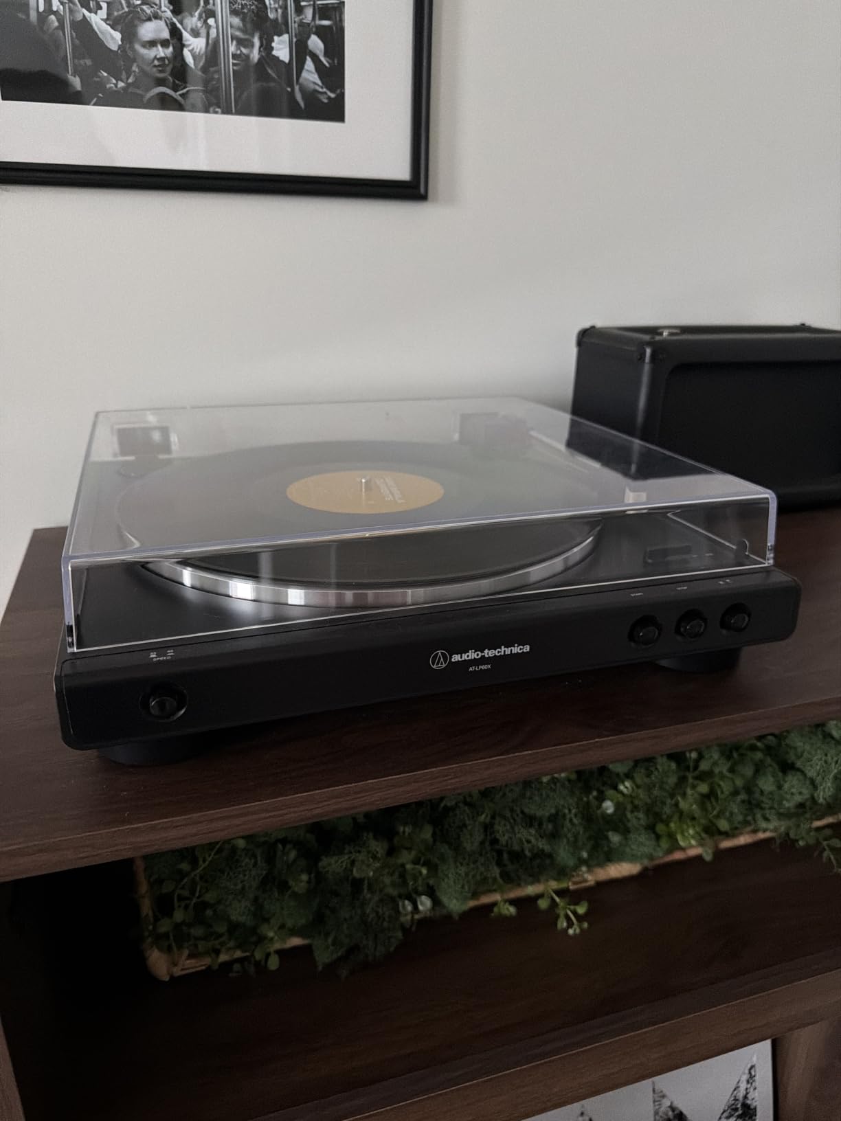 Audio-Technica AT-LP60X-BK Fully Automatic Belt-Drive Stereo Turntable, Black, Hi-Fidelity, Plays 33-1/3 and 45 RPM Vinyl Records, Dust Cover, Anti-Resonance, Die-Cast Aluminum Platter customer photo 2
