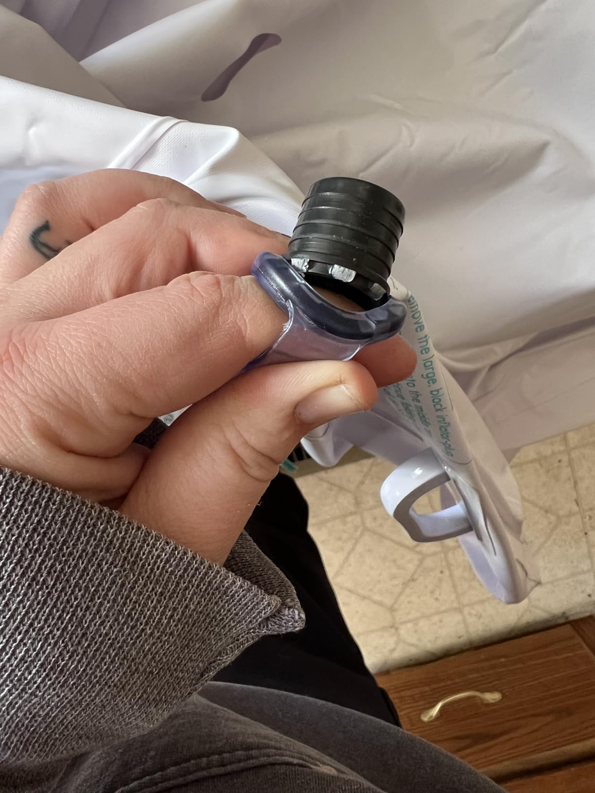 Hiccapop Inflatable Toddler Travel Bed with Safety Bumpers 4-Sided, Grey customer photo 1