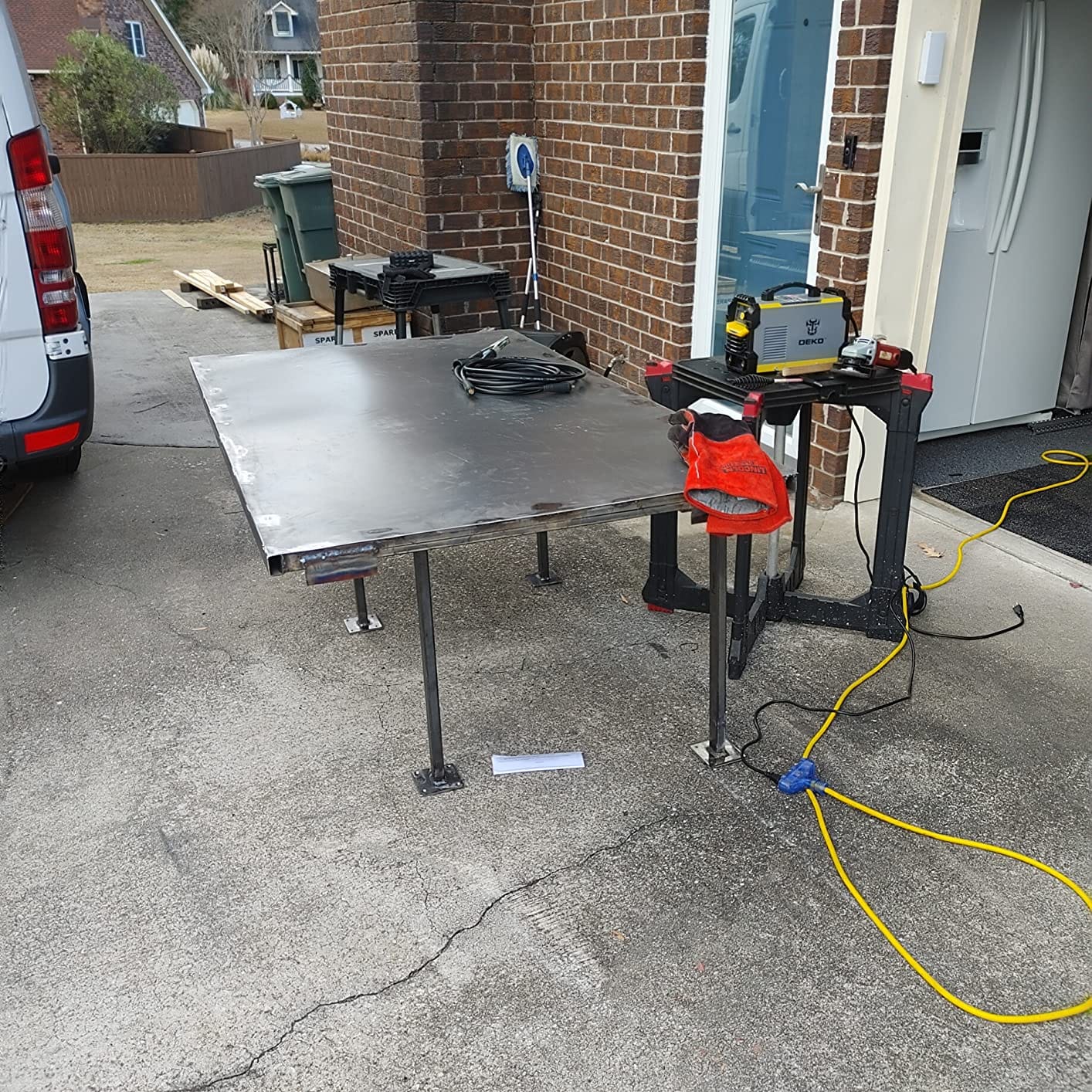 DEKOPRO 110/220V MMA Welder,160A ARC Welder Machine IGBT Digital Display LCD Hot Start Welder with Electrode Holder,Work Clamp, Input Power Adapter Cable and Brush customer photo 1