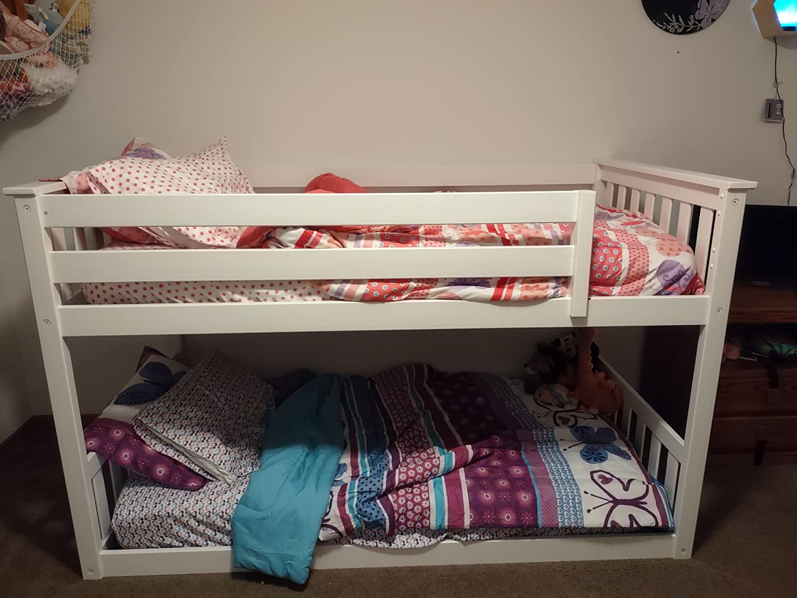 Max & Lily Twin Over Twin Low Bunk Bed, Blue customer photo 1