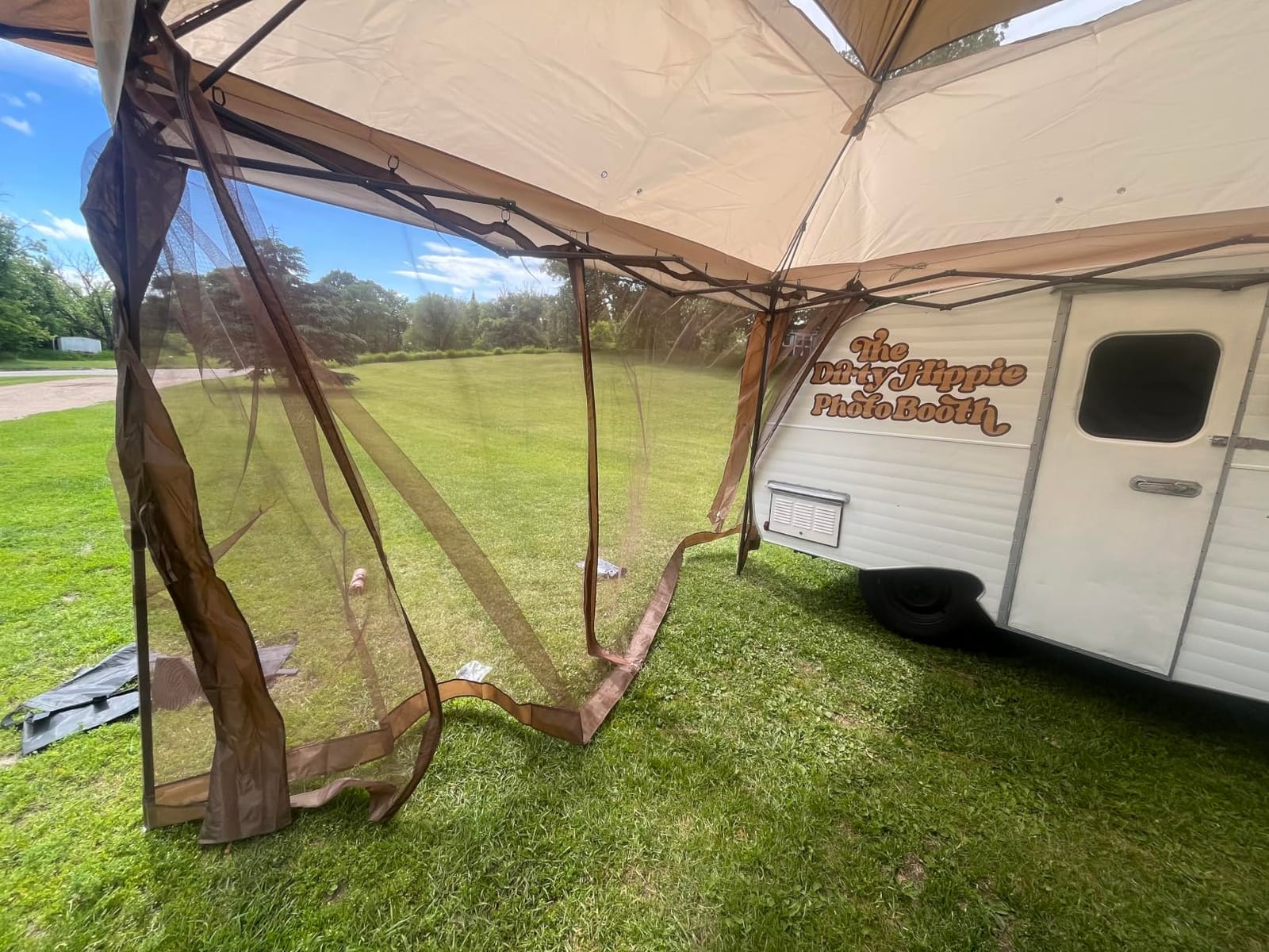 COOS BAY 11x11 Pop Up Gazebo with Netting, Canopy Tent, Beige customer photo 1