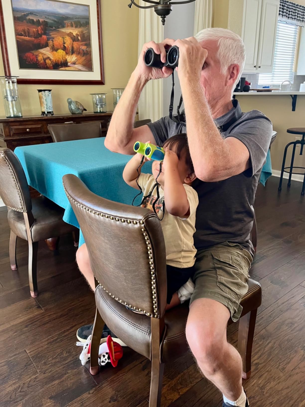 Binoculars for Kids - Vibrant Green Blue - Real Kids Binoculars Ages 4-8 customer photo 2