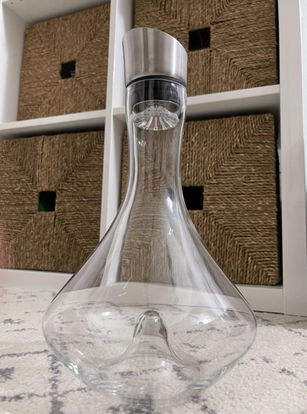 YouYah Wine Decanter Set, Red Wine Carafe with Built-in Aerator, Stainless Steel Pourer Lid, Filter, 100% Hand Blown Lead-free Crystal Glass customer photo 2