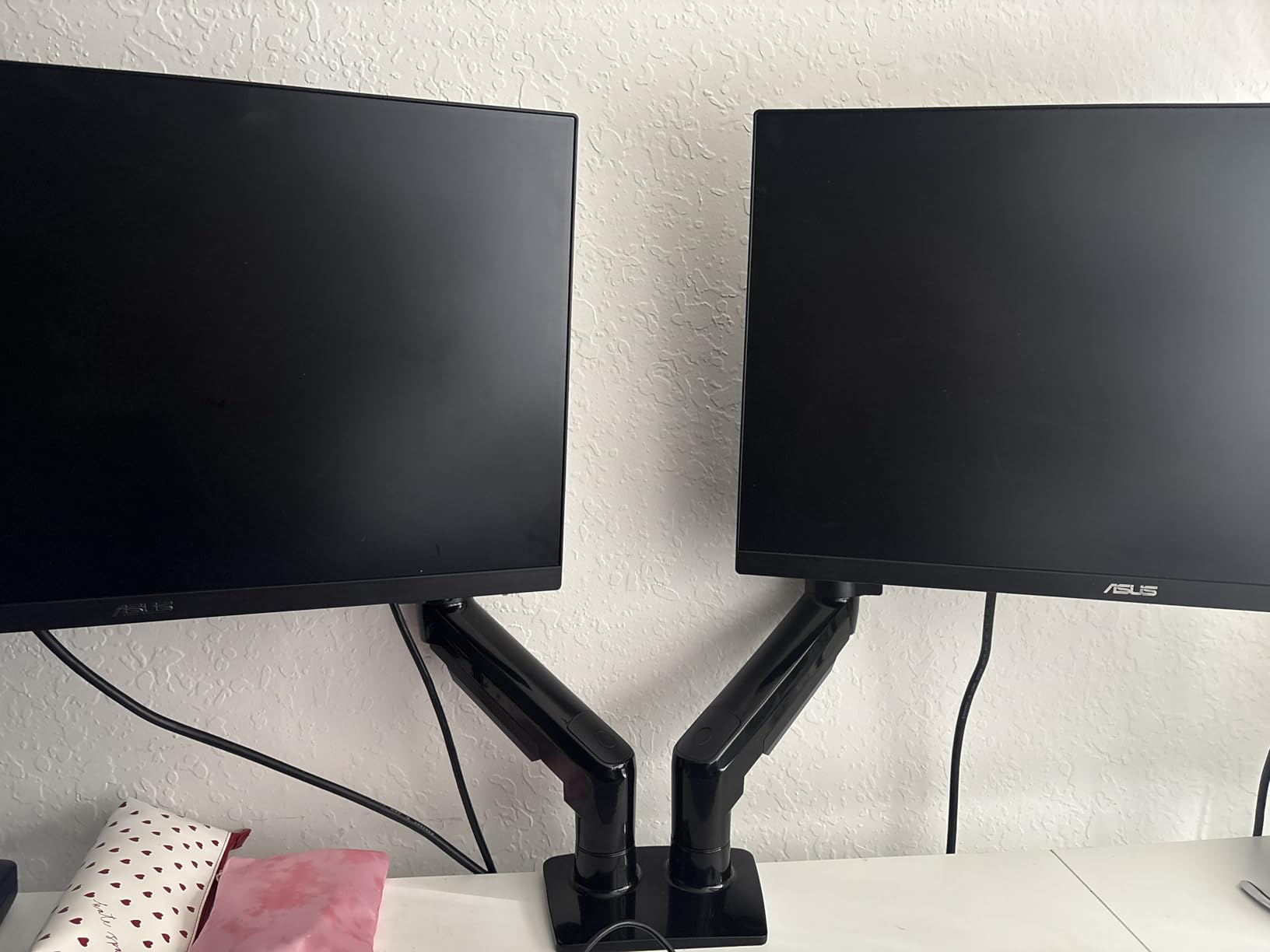 HUANUO FlowLift Dual Monitor Stand, Fully Adjustable Gaming Monitor Desk Mount for 13-32