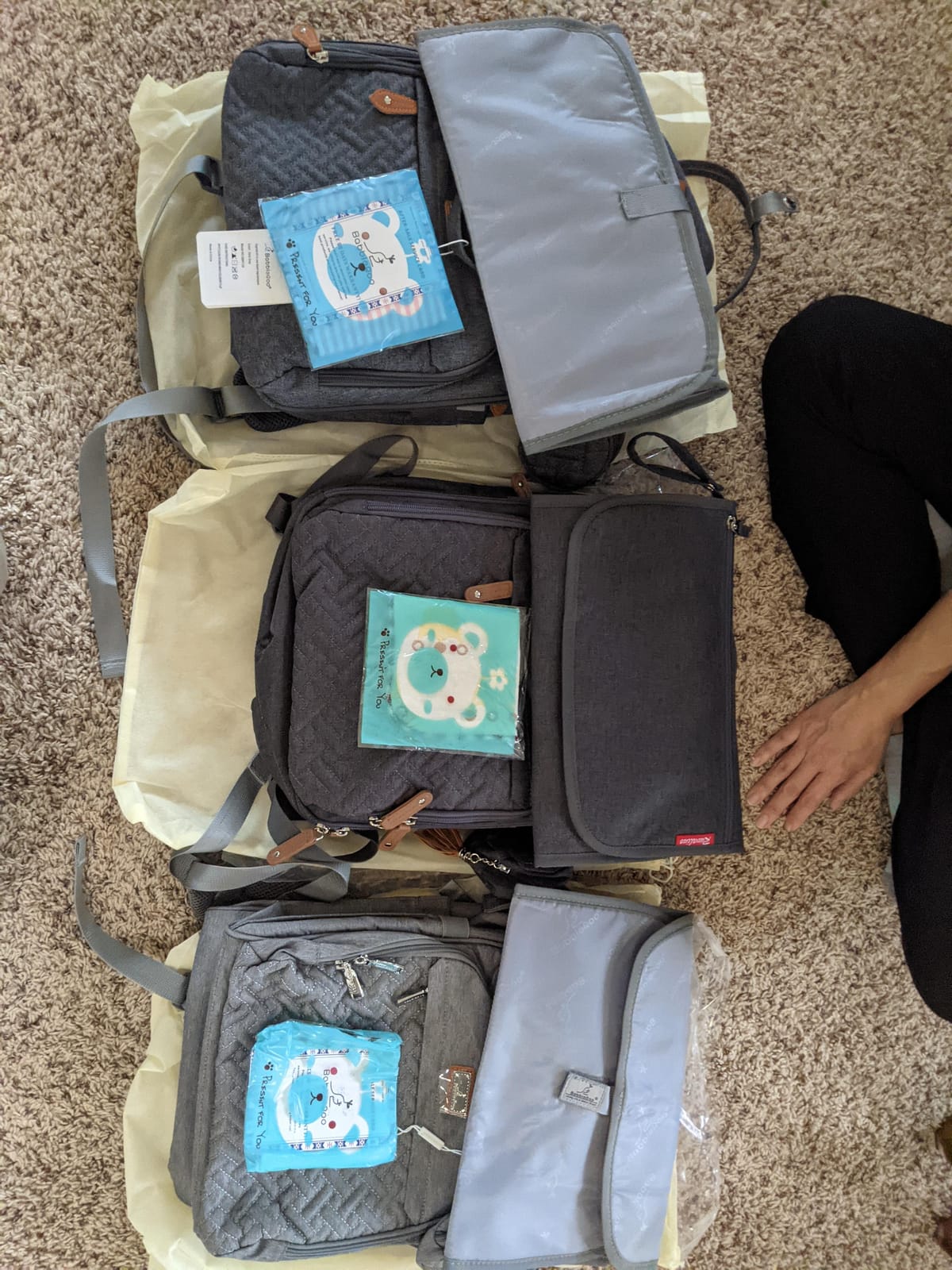 BabbleRoo Diaper Bag Backpack - Baby Essentials Travel Tote - Multi Function Water Resistant Diaper Bag, Travel Essentials Baby Bag with Changing Pad, Stroller Straps & Pacifier Case - Dark Gray customer photo 2
