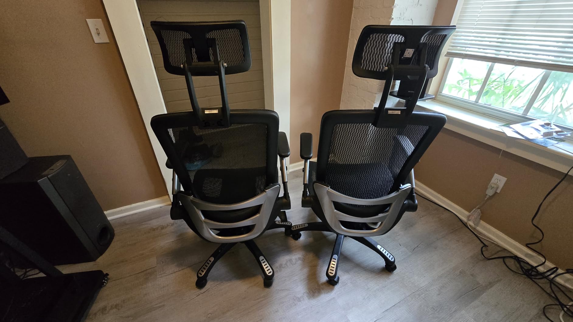GABRYLLY Ergonomic Office Chair, High Back Home Desk Chair with Headrest, Flip-Up Arms, 90-120 Degree Tilt Lock and Wide Cushion, Big and Tall Mesh Chairs for Man Woman, Black Task Chair customer photo 2