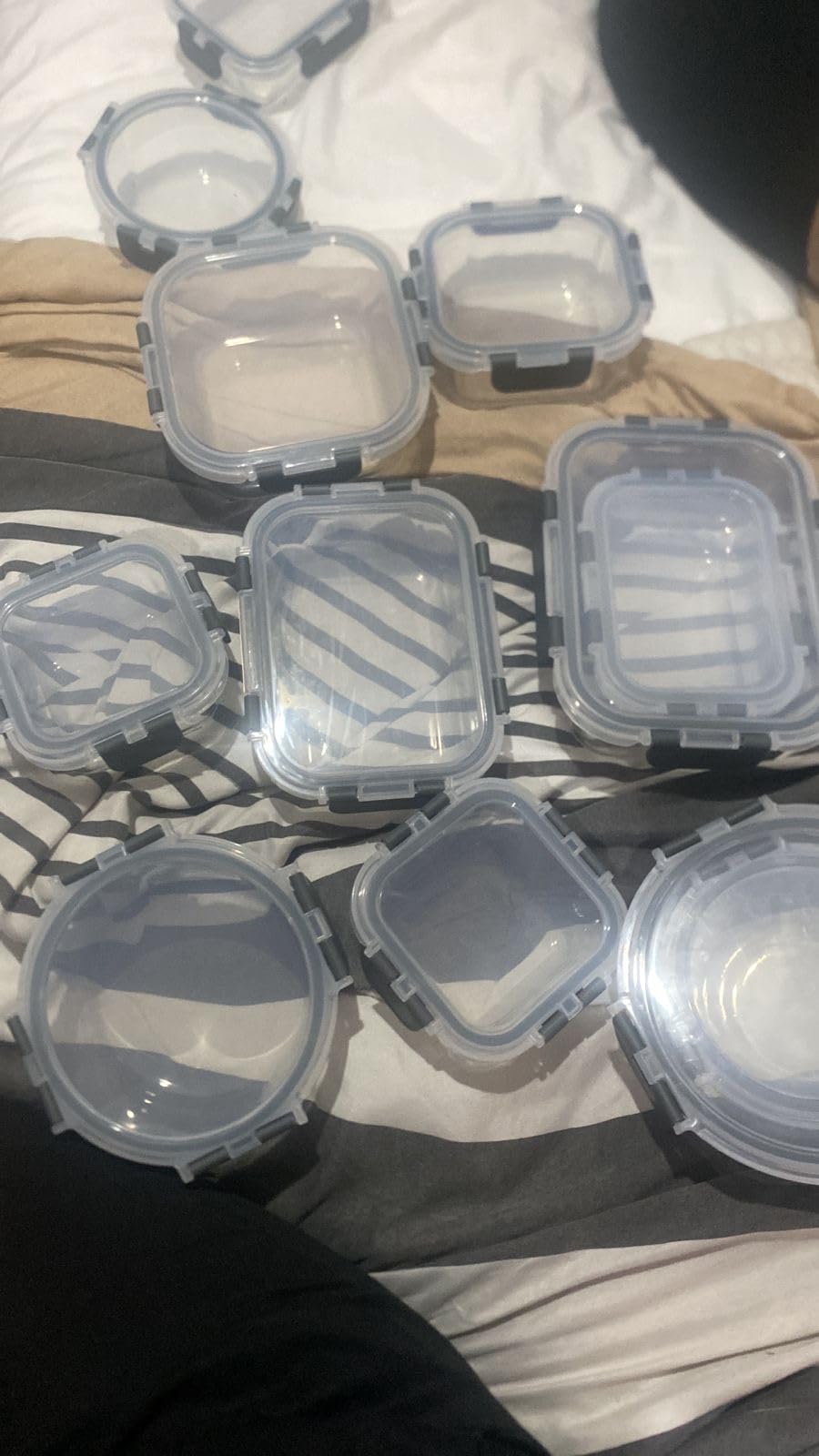 M MCIRCO 24 Piece Glass Food Storage Containers with Lids, Gray | Glass Meal Prep Containers, Airtight Lunch Containers with Lids, Microwave, Oven, Freezer and Dishwasher Friendly, BPA Free customer photo 2