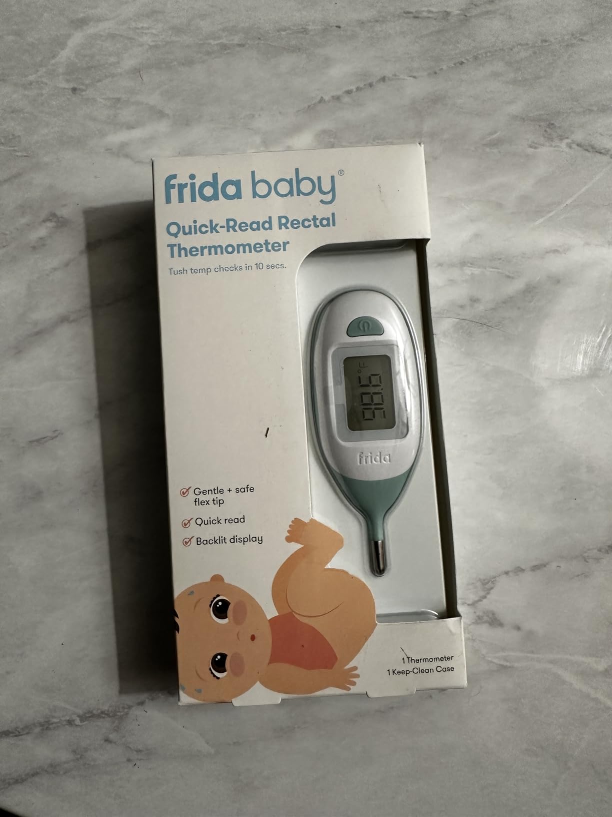Frida Baby Digital Rectal Thermometer for Babies, Newborns & Infants | Quick & Accurate Fever Check, Water Resistant, Clear Case, Memory Holds Last 10 Readings customer photo 2