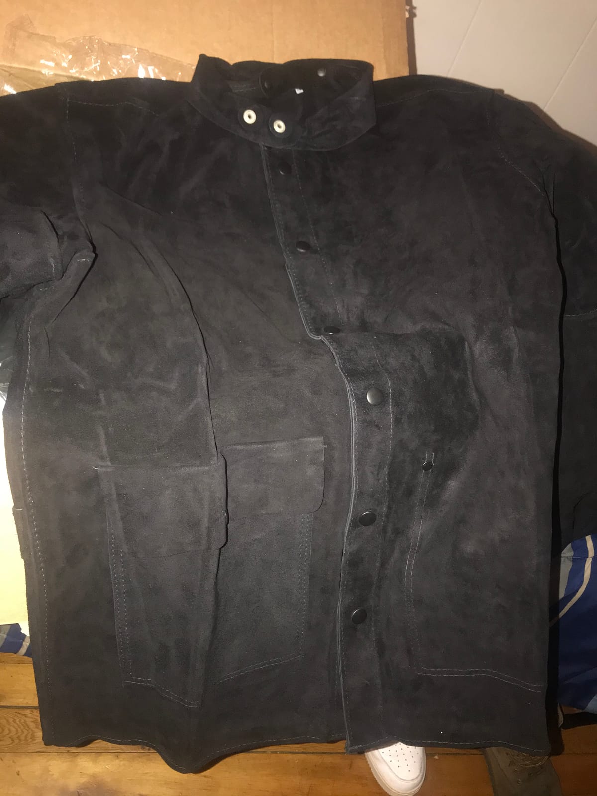 Leather Welding Jacket - Heat & Flame-Resistant Heavy Duty Split Cowhide Leather FR Work Safety Jacket customer photo 2