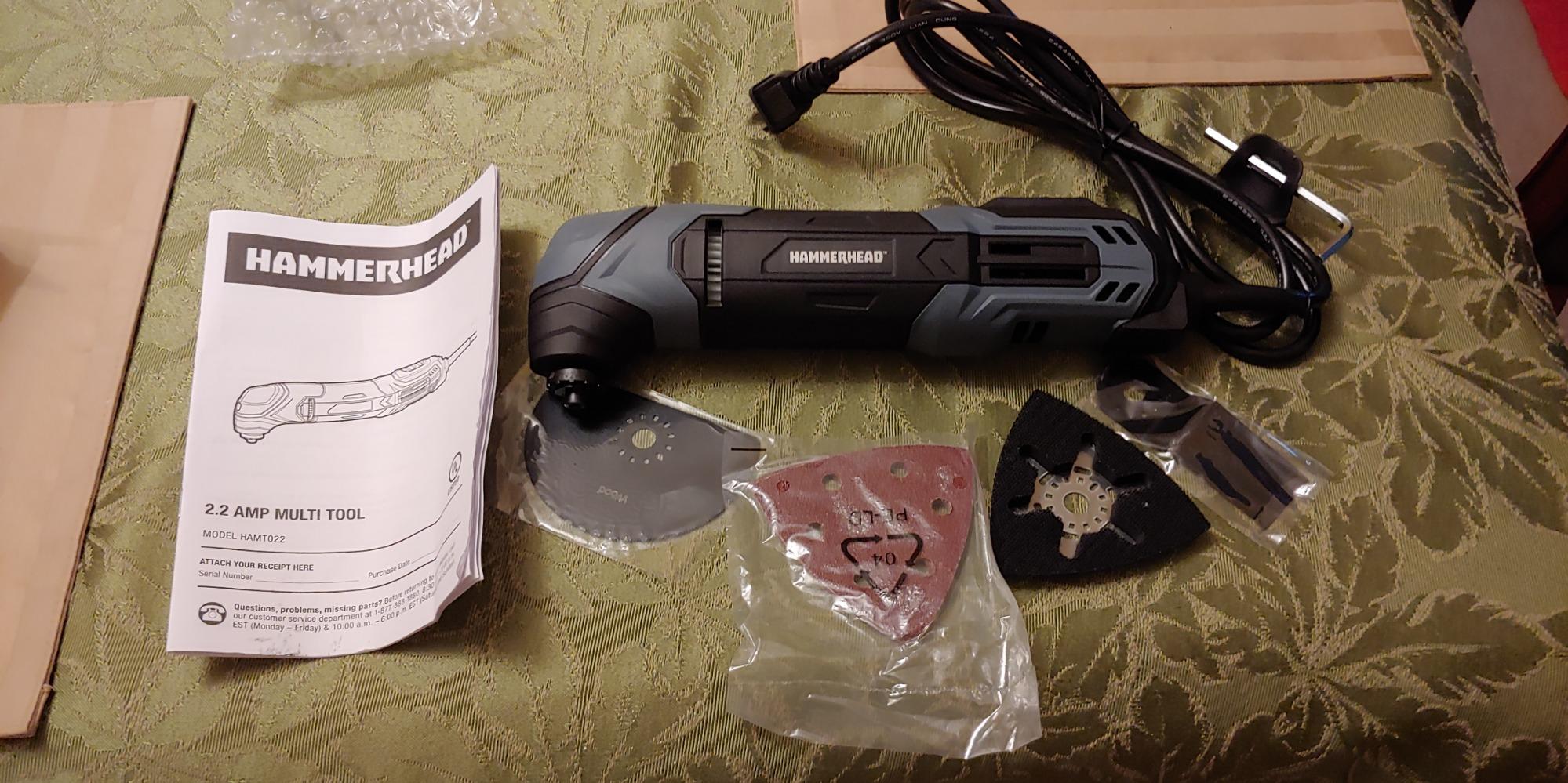 Hammerhead 2.2-Amp Oscillating Multi-Tool with 1pc Flush Cut Blade, 1pc Semicircle Saw Blade, 1pc Sanding pad, 3pcs Sanding Paper - HAMT022 customer photo 2