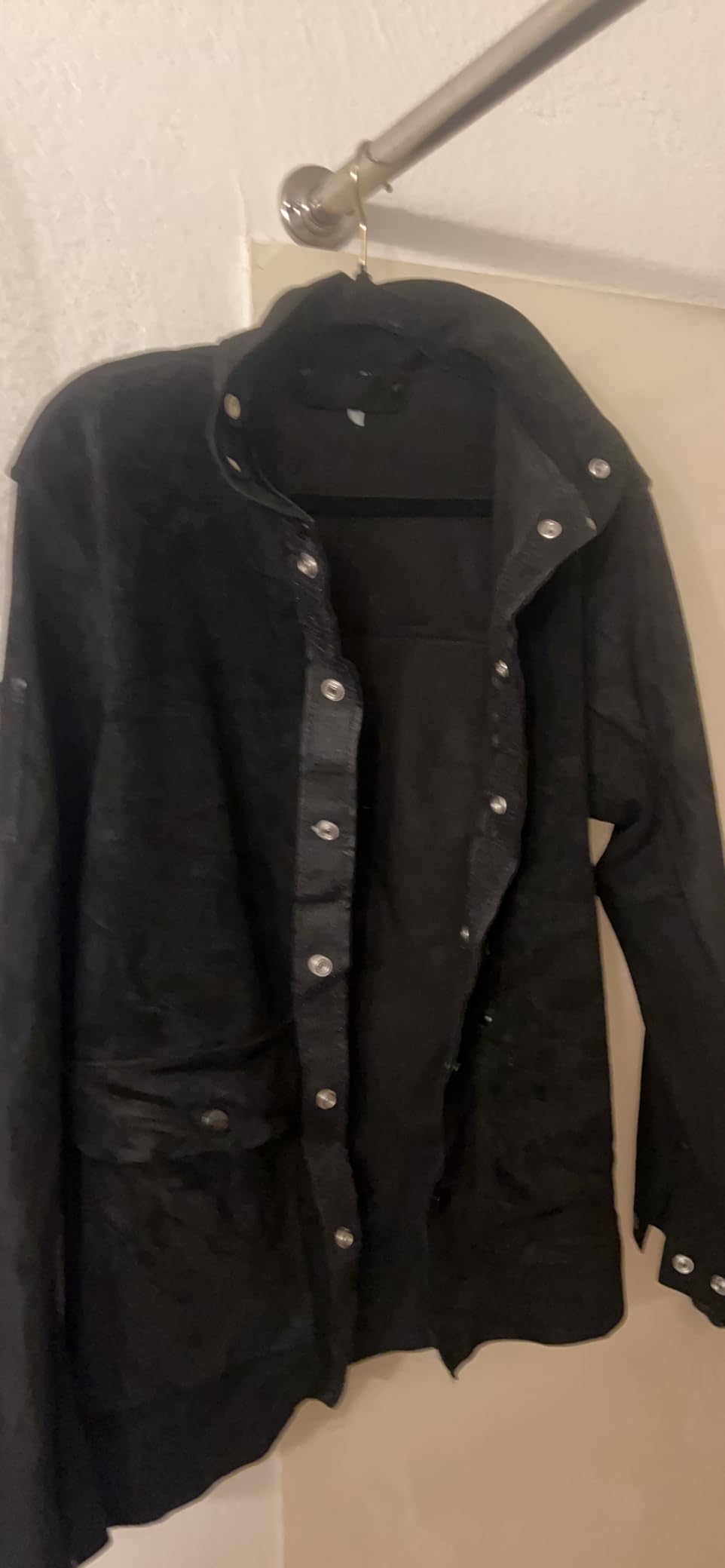 Black Leather Welding Jacket, Heavy Duty FR Split Cowhide Leather Work Safety Jackets, Welder Jackets for Men & Women customer photo 1