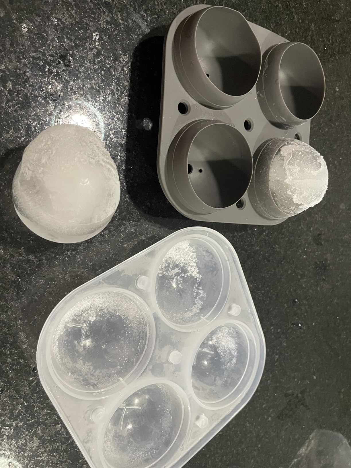 Samuelworld Large Silicone Premium Ice Trays, 2-Pack Combo, 2 Inches Big Cubes & 2.5 Inches Sphere Ice Molds - BPA Free, Craft Ice Maker for Gifting, Whiskey, Cocktails, Easy Release customer photo 2