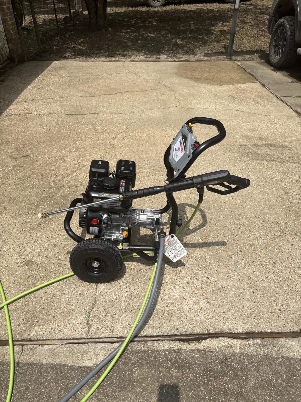 Simpson Clean Machine 3400 PSI Gas Pressure Washer, 2.5 GPM, CRX engine | Gas Power Washer For Homeowners. AAA Axial Cam Pump, 25' Hose, 5 Nozzles, Low-profile Frame. 49-State Compliant. CM61083 customer photo 2