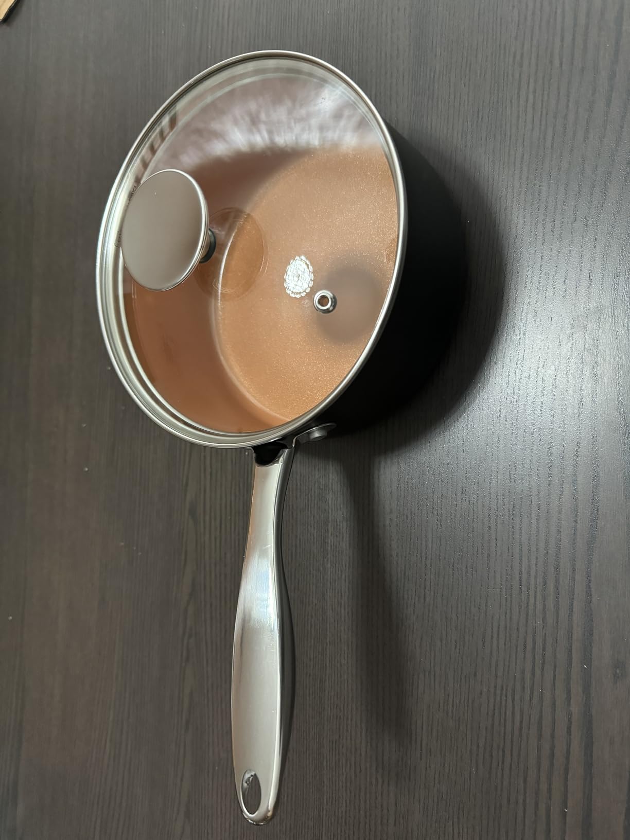 MICHELANGELO 1 Quart Saucepan with Lid, Ultra Nonstick Ceramic Sauce Pan with Lid, Small Pot with Lid, 1 Quart Saucepan Nonstick, Small Sauce Pot, Copper customer photo 2