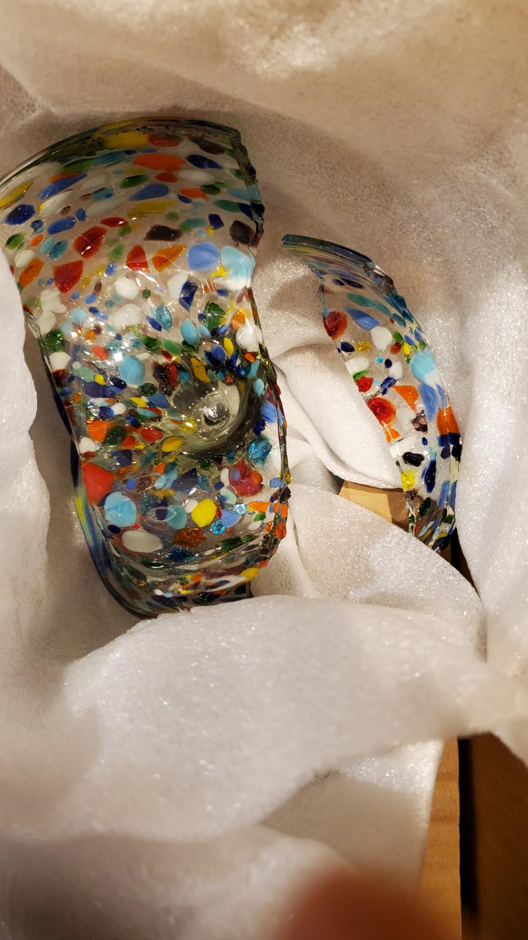 Dos Sueños Mexican Hand Blown Glass - Set of 4 Hand Blown Margarita Glasses Confetti Rock (16 oz) customer photo 1