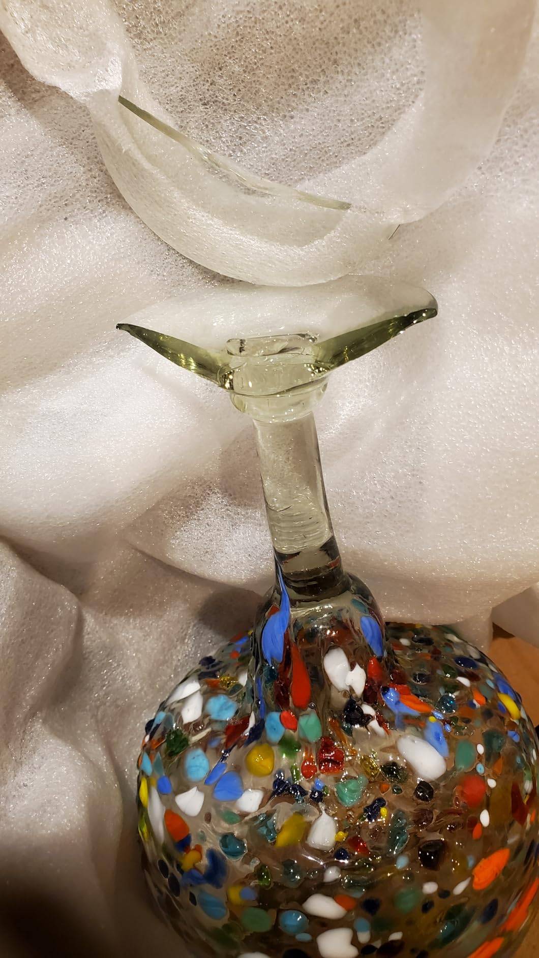 Dos Sueños Mexican Hand Blown Glass - Set of 4 Hand Blown Margarita Glasses Confetti Rock (16 oz) customer photo 2