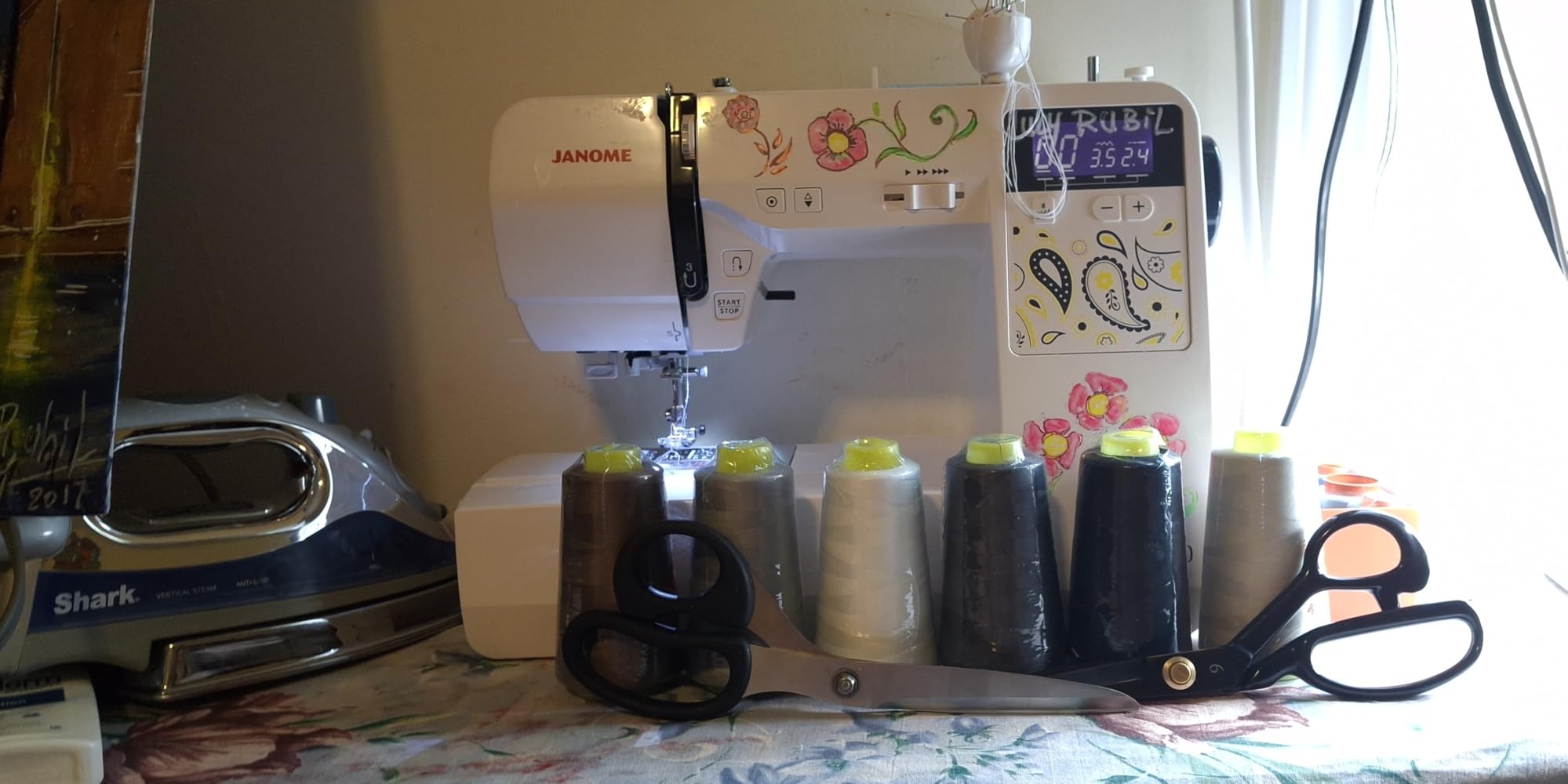 BBTO 6 Rolls 3000 Yard Each Serger Thread Polyester Cones Spool Thread for Sewing Serger Overlock Quilting Sewing Machine (Black, White, Beige, Grey, Dark Grey, Coffee) customer photo 1