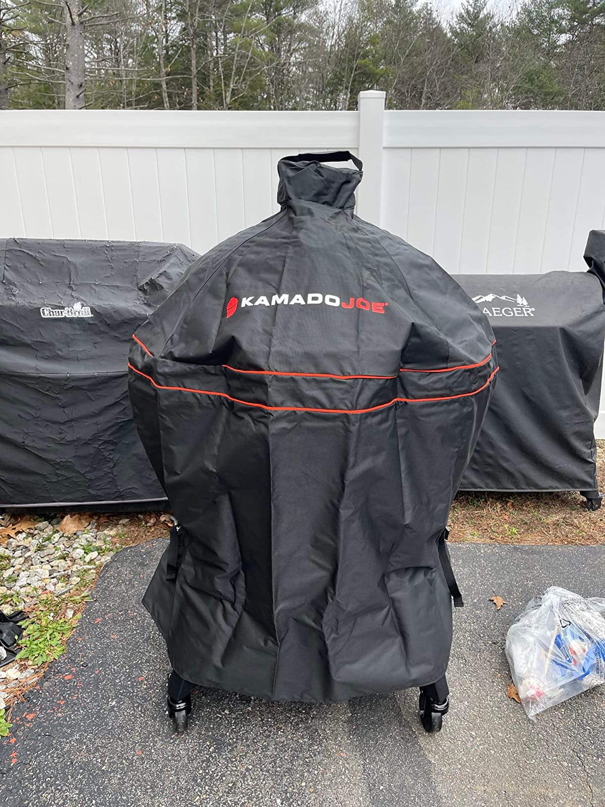 Kamado Joe Big Joe Series III 24-inch Ceramic Charcoal Grill and Smoker with Premium Cart, SloRoller Insert and 450 Cooking Square Inches in Red, Model KJ15041021 customer photo 2