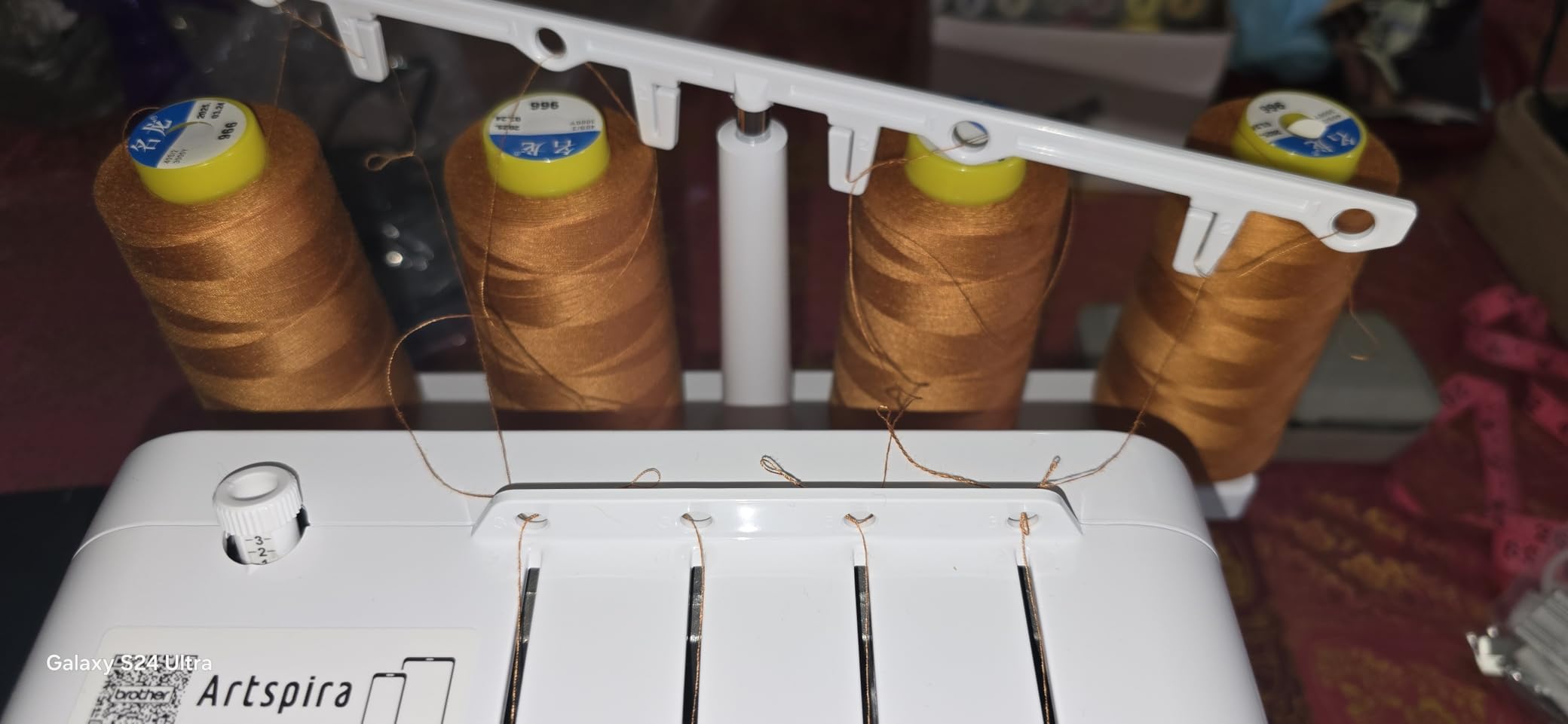 White Serger Thread, All-Purpose Thread for Sewing, Polyester, 4 Cones of 3000 Yards Each Spool for Sewing Machine customer photo 2
