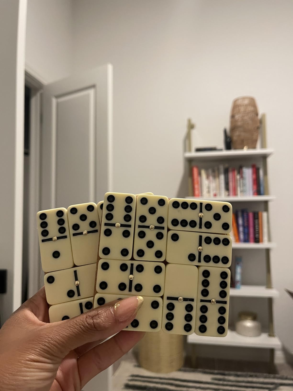ERLLE Classic Double 6 Dominoes Set with 28 Standard Tiles, Metal Spinner Rivets and Vinyl Case, Portable Domino Game for Adults and Kids, 2–4 Players, Easy to Read customer photo 2