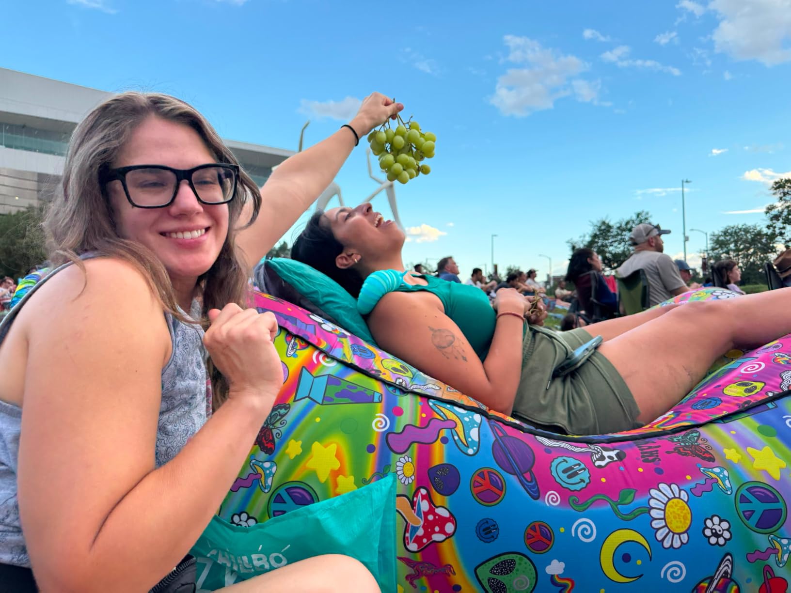 Chillbo Inflatable Loungers, Inflatable Couch for Camping, air Couch | 100% ripstop polyester, pump-free inflation, includes stability pegs & deep pockets, ideal for beach, camping & tailgating customer photo 2